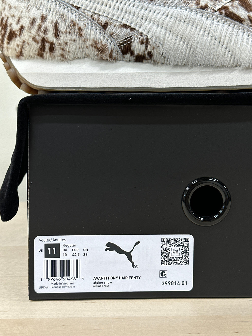 Puma Avanti Pony Hair Rihanna Fenty Alpine Snow Sz 11