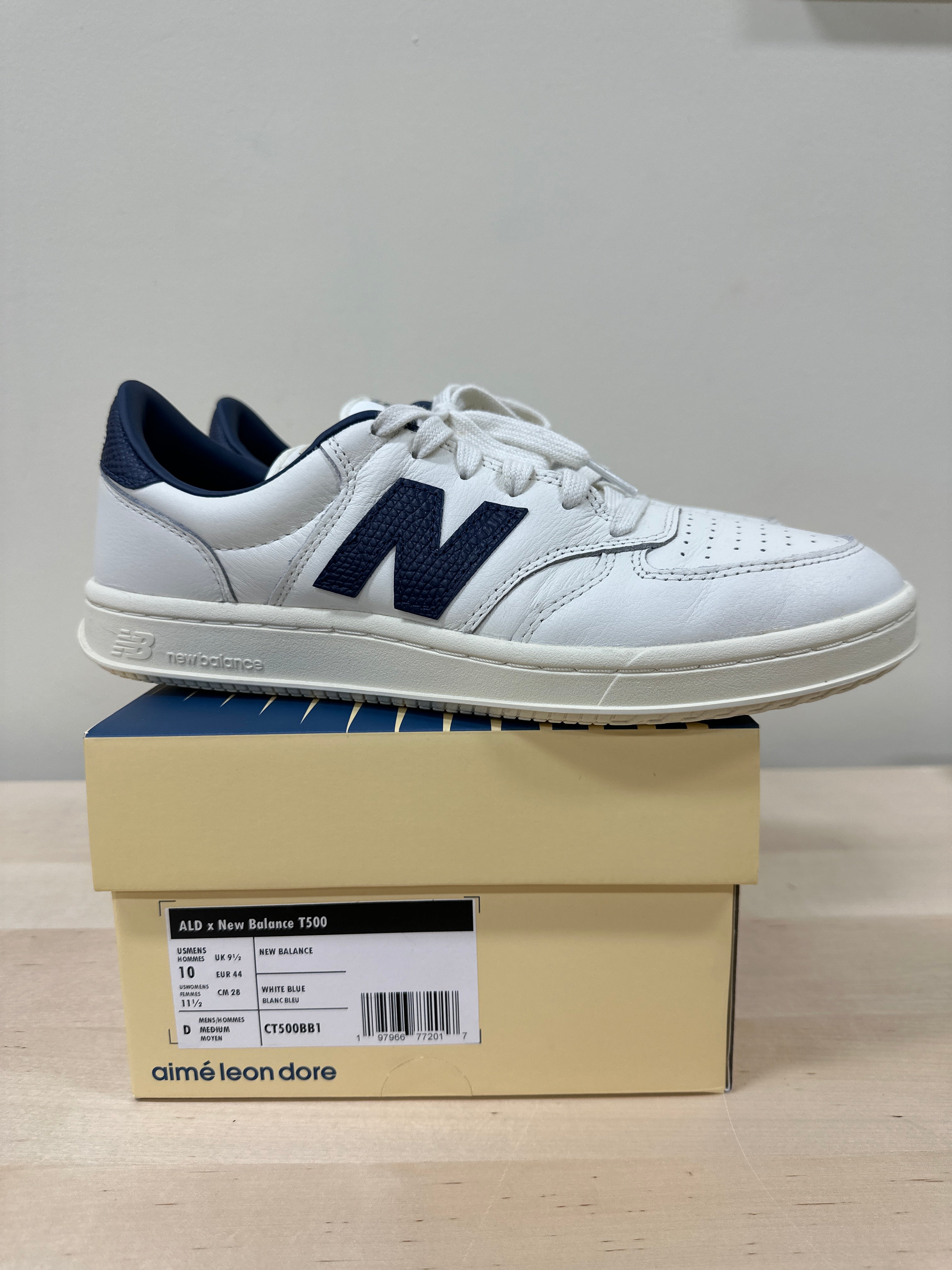 New Balance T500 Aime Leon Dore White Navy Sz 10