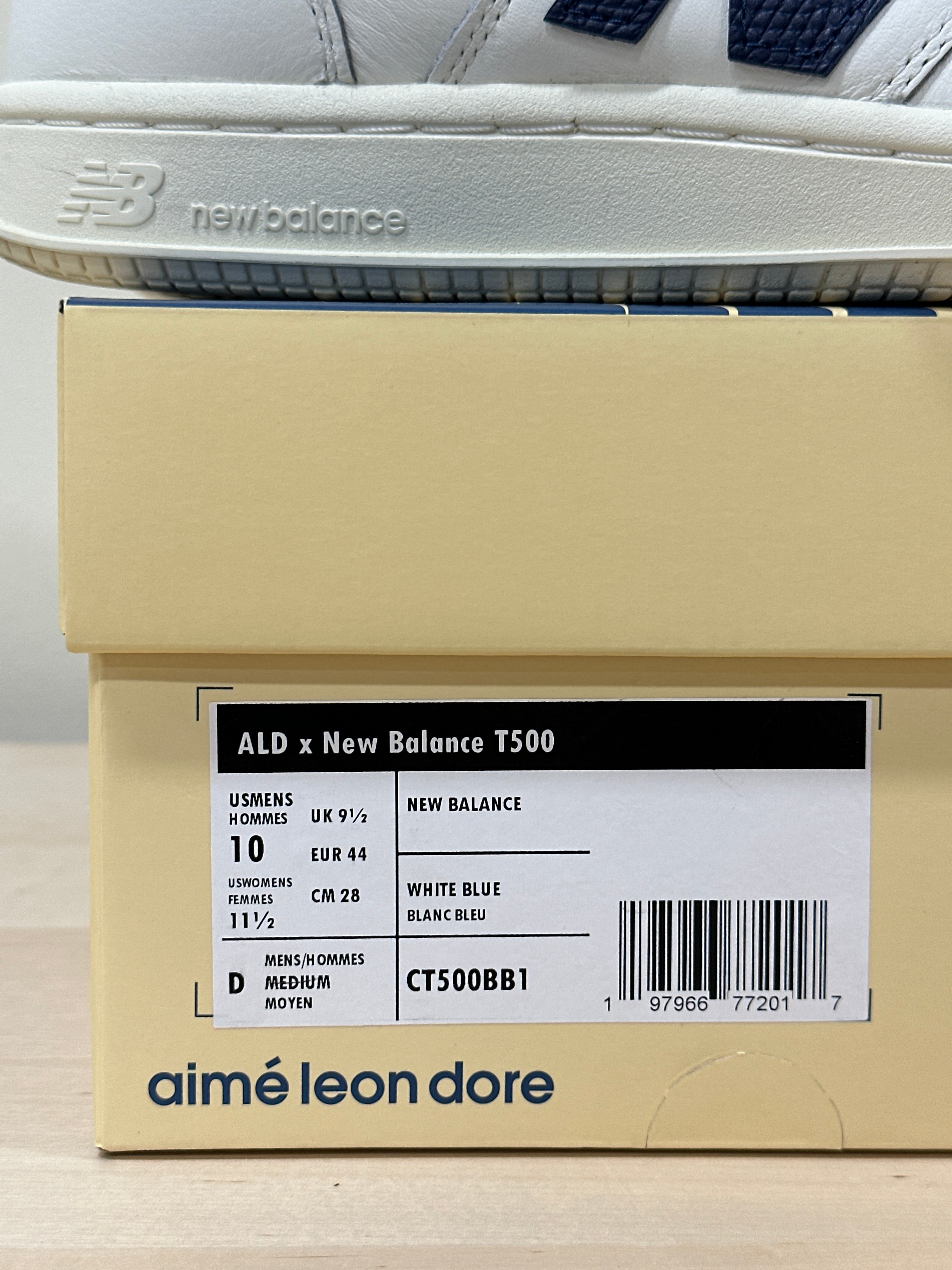 New Balance T500 Aime Leon Dore White Navy Sz 10