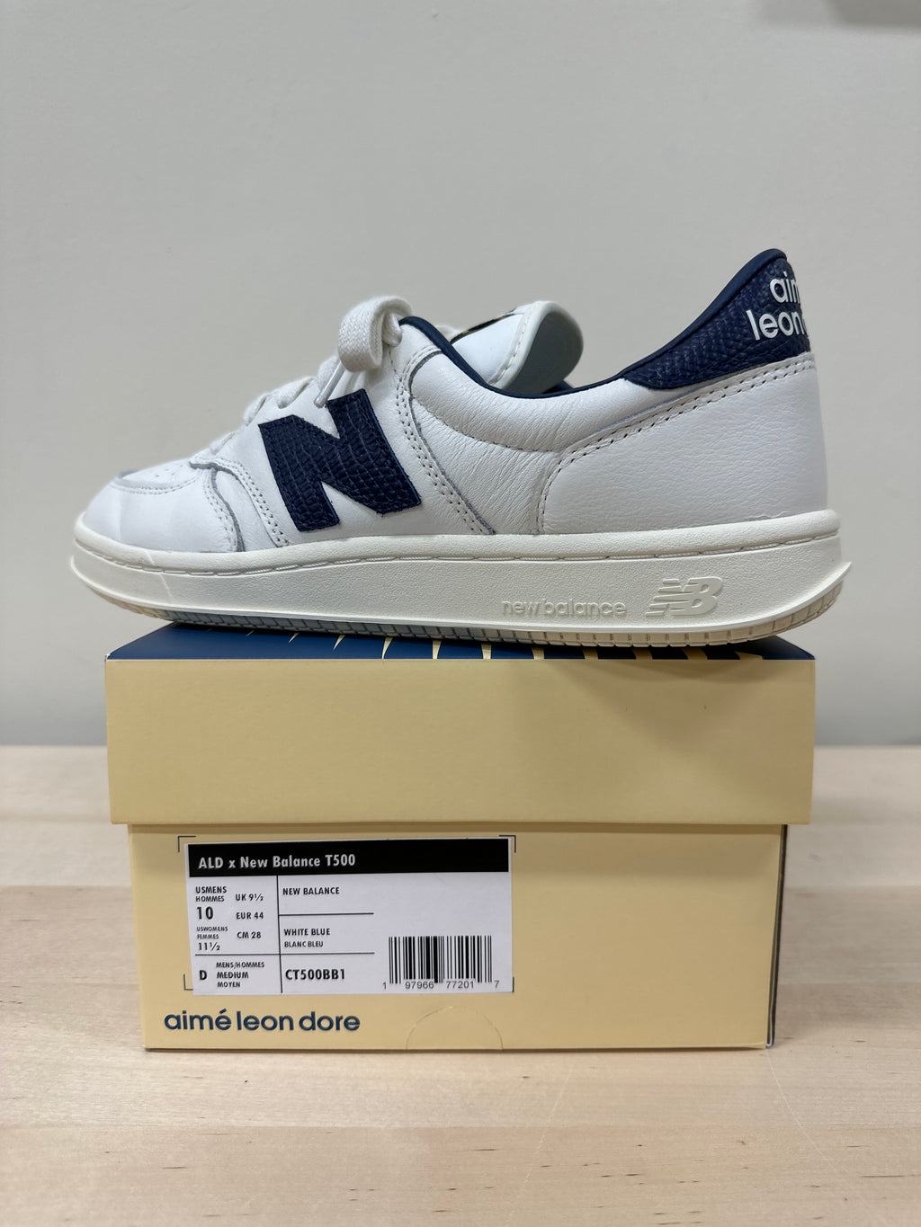 New Balance T500 Aime Leon Dore White Navy Sz 10