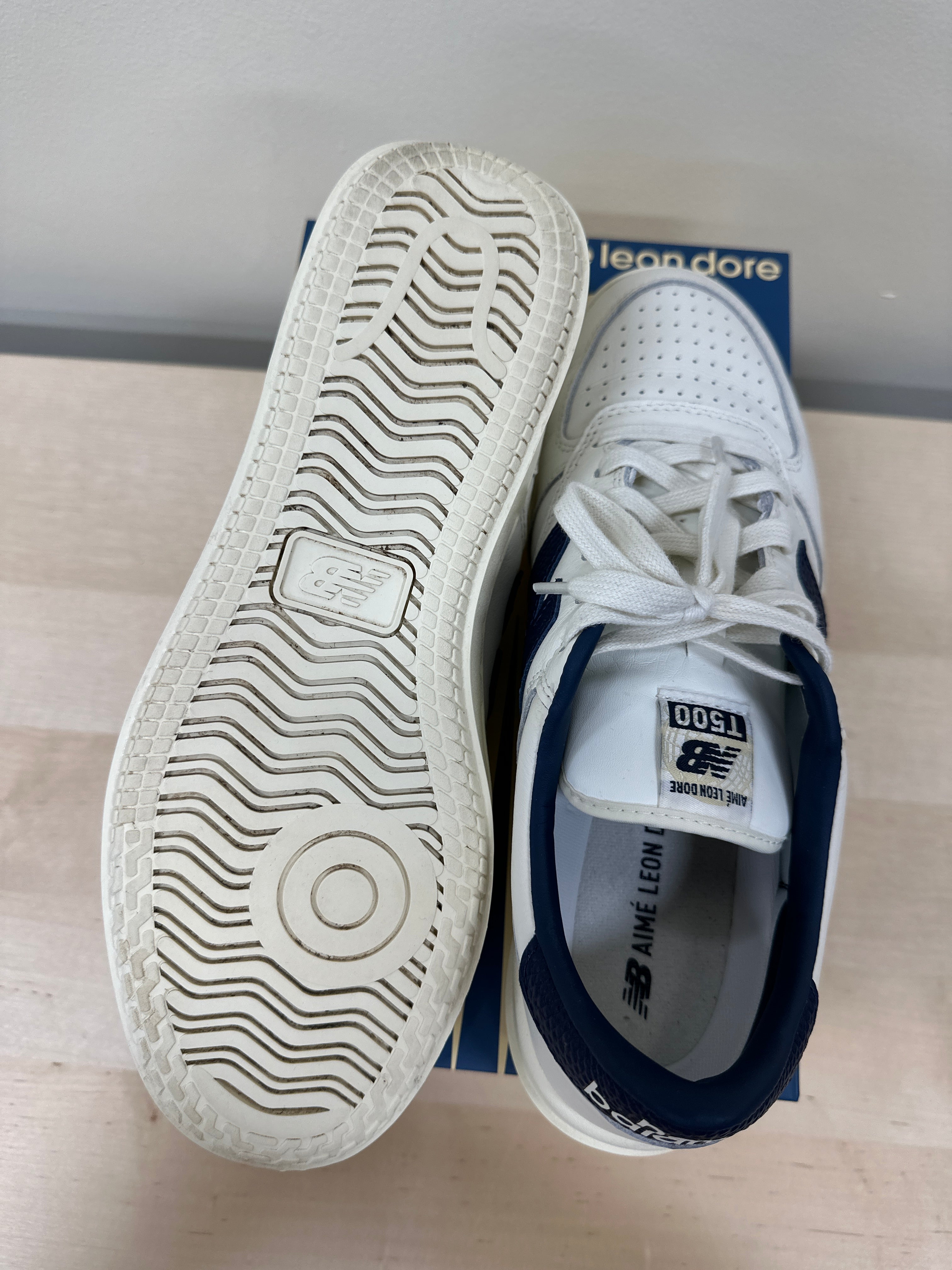 New Balance T500 Aime Leon Dore White Navy Sz 10