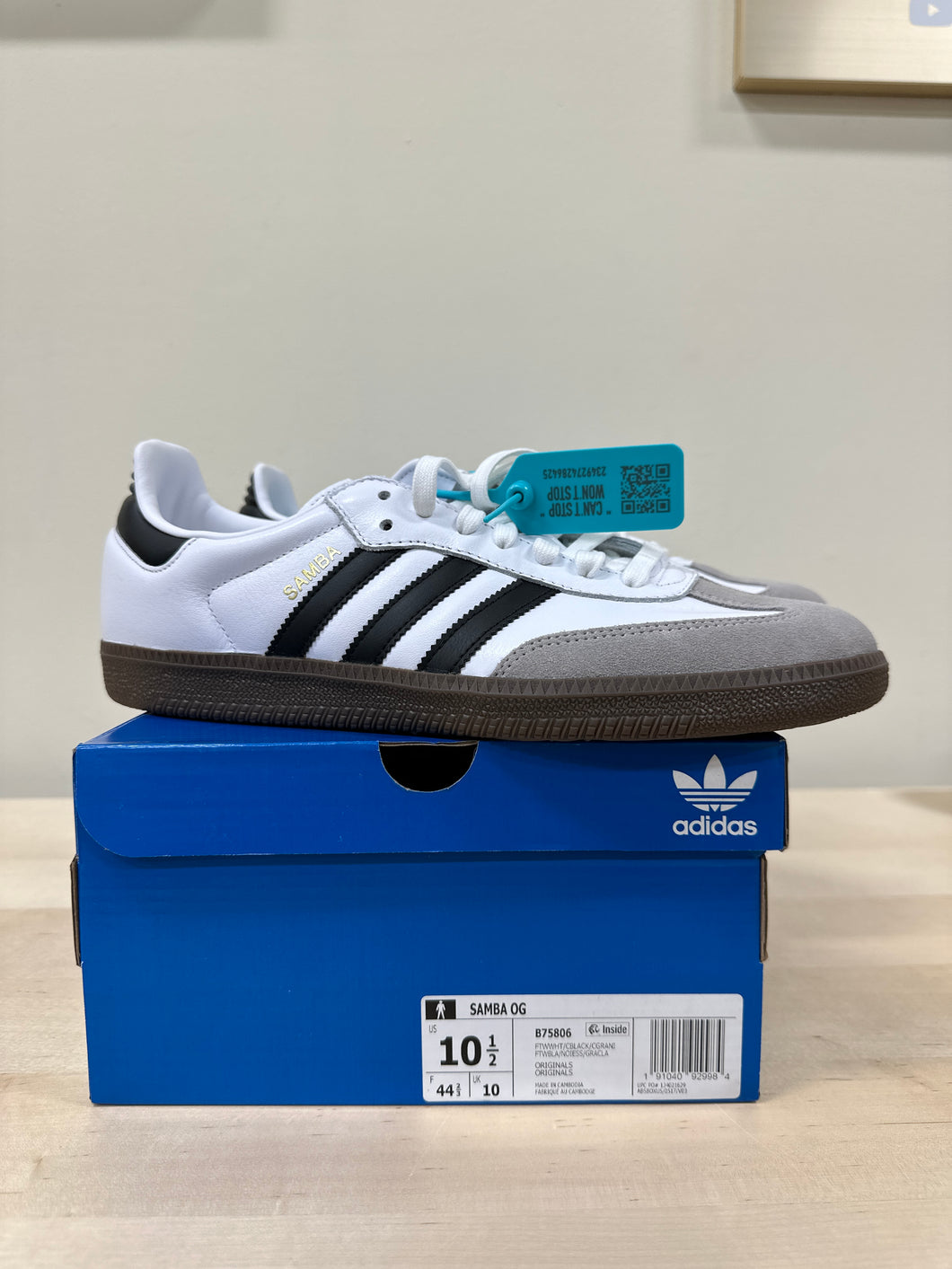 adidas Samba OG Cloud White Core Black Sz 10.5