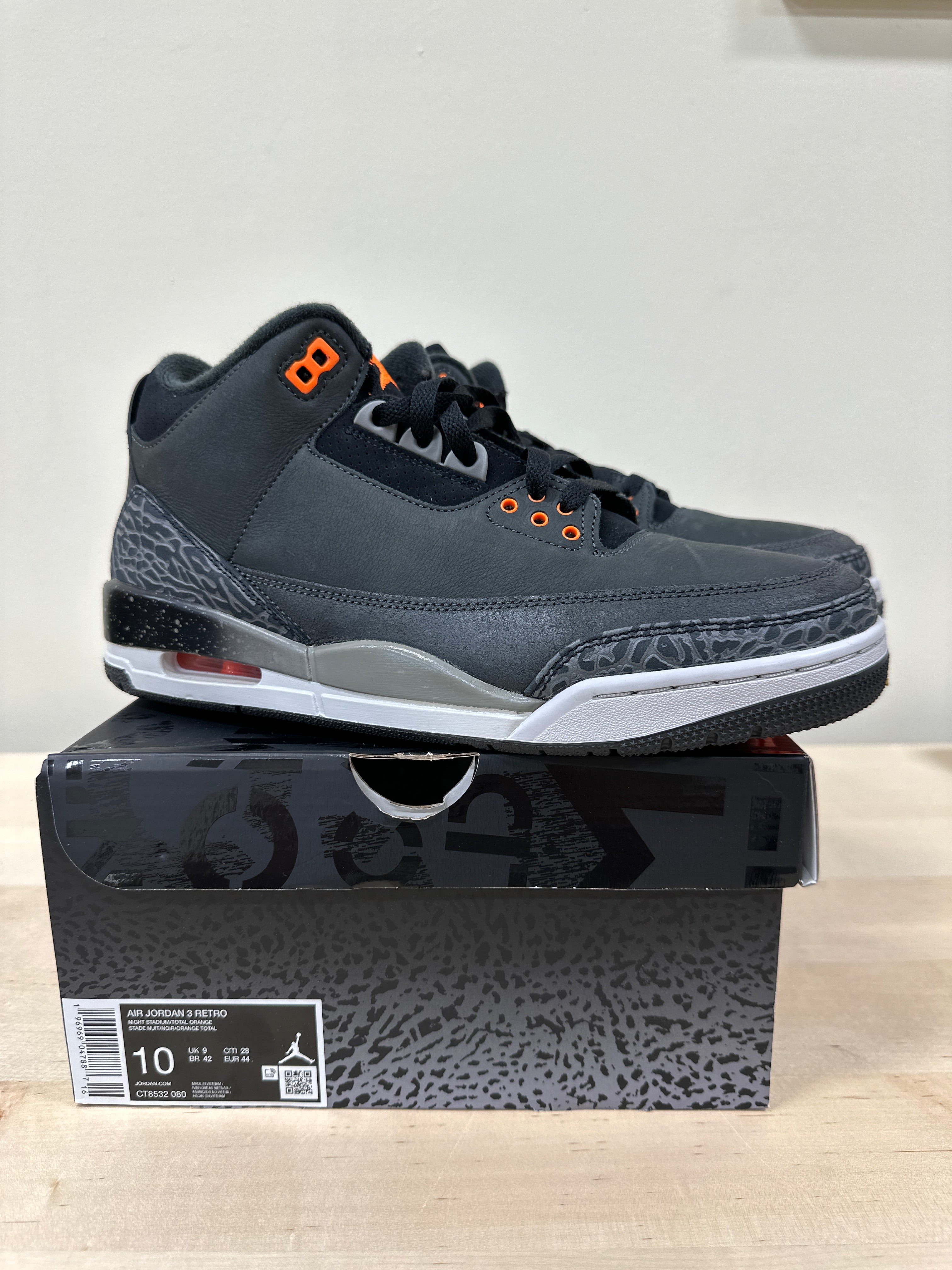 Jordan 3 Retro Fear Pack (2023) Sz 10