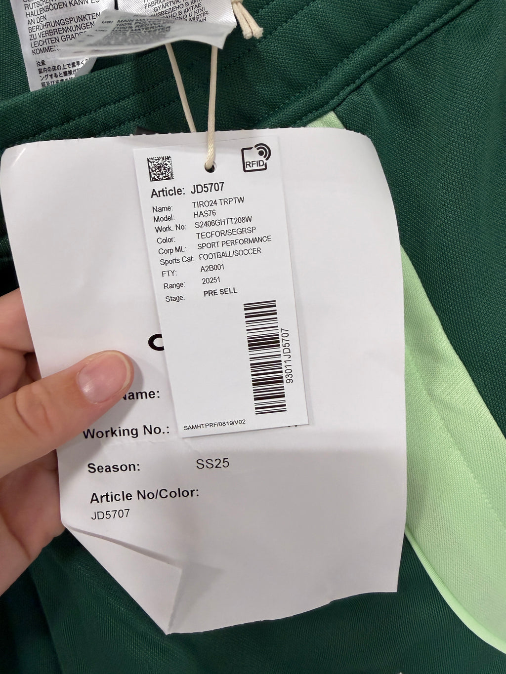 Adidas Tiro 24 Womens Track PAnt Sz Small Green
