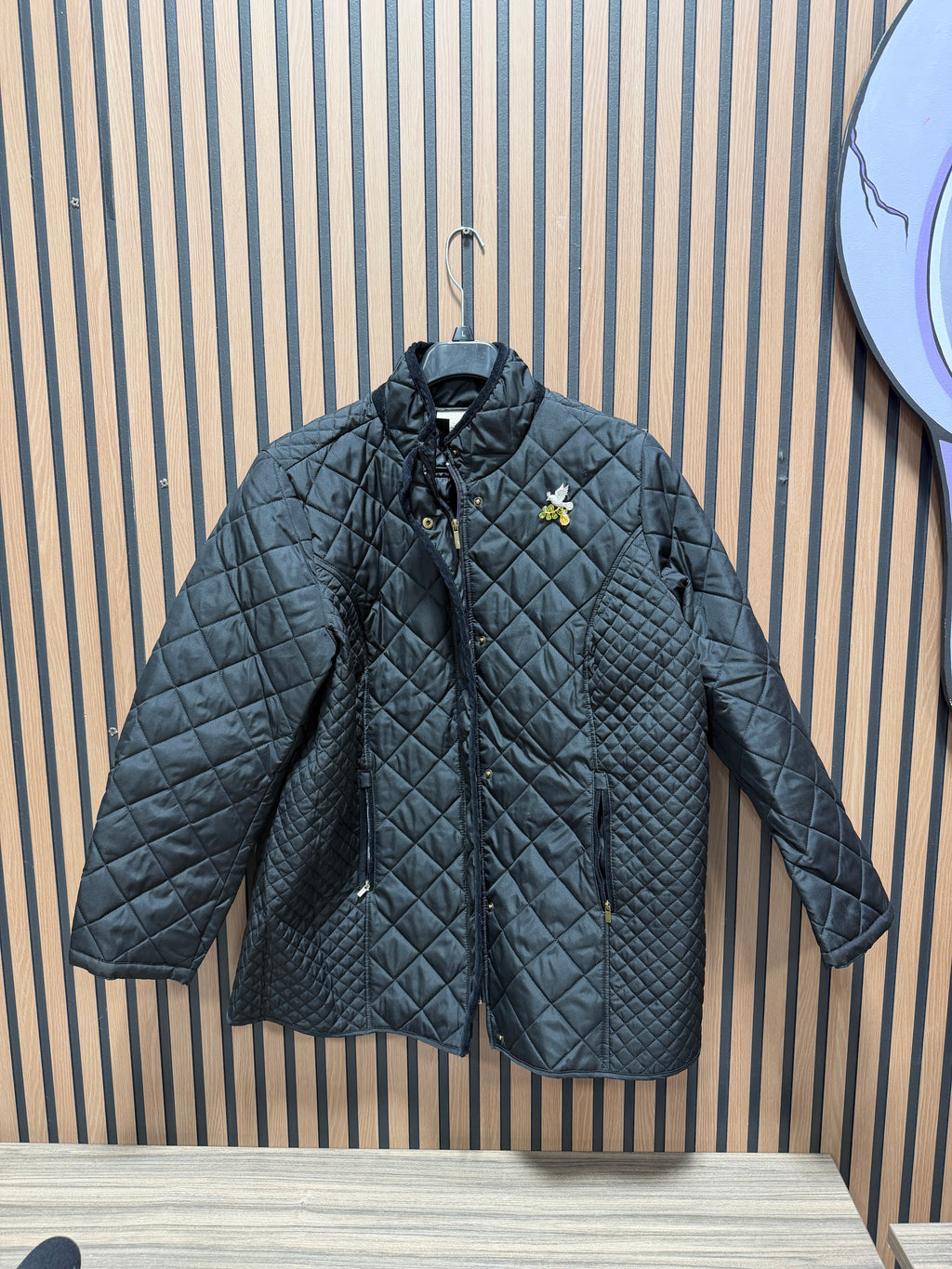 Appleseed's Women's Berkshire Quilted Jacket sz 2XL With Tablots Broach