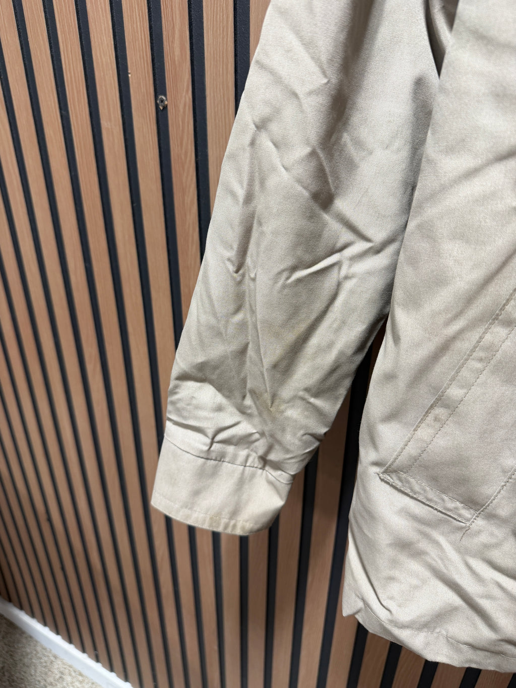 London Fog Vintage Men's Tan Classic Lined Jacket Full Zip Collar Pockets Size 44