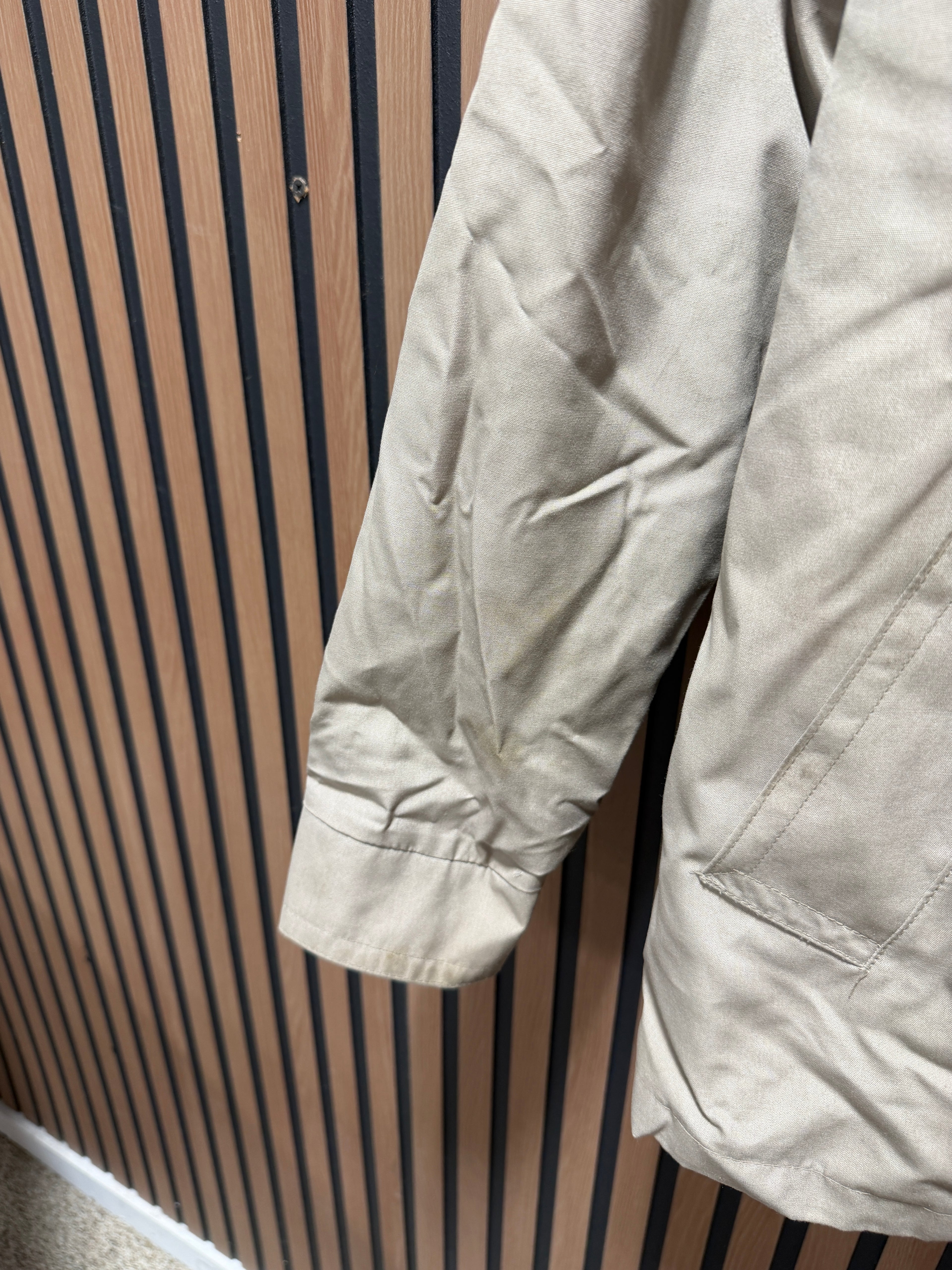 London Fog Vintage Men's Tan Classic Lined Jacket Full Zip Collar Pockets Size 44