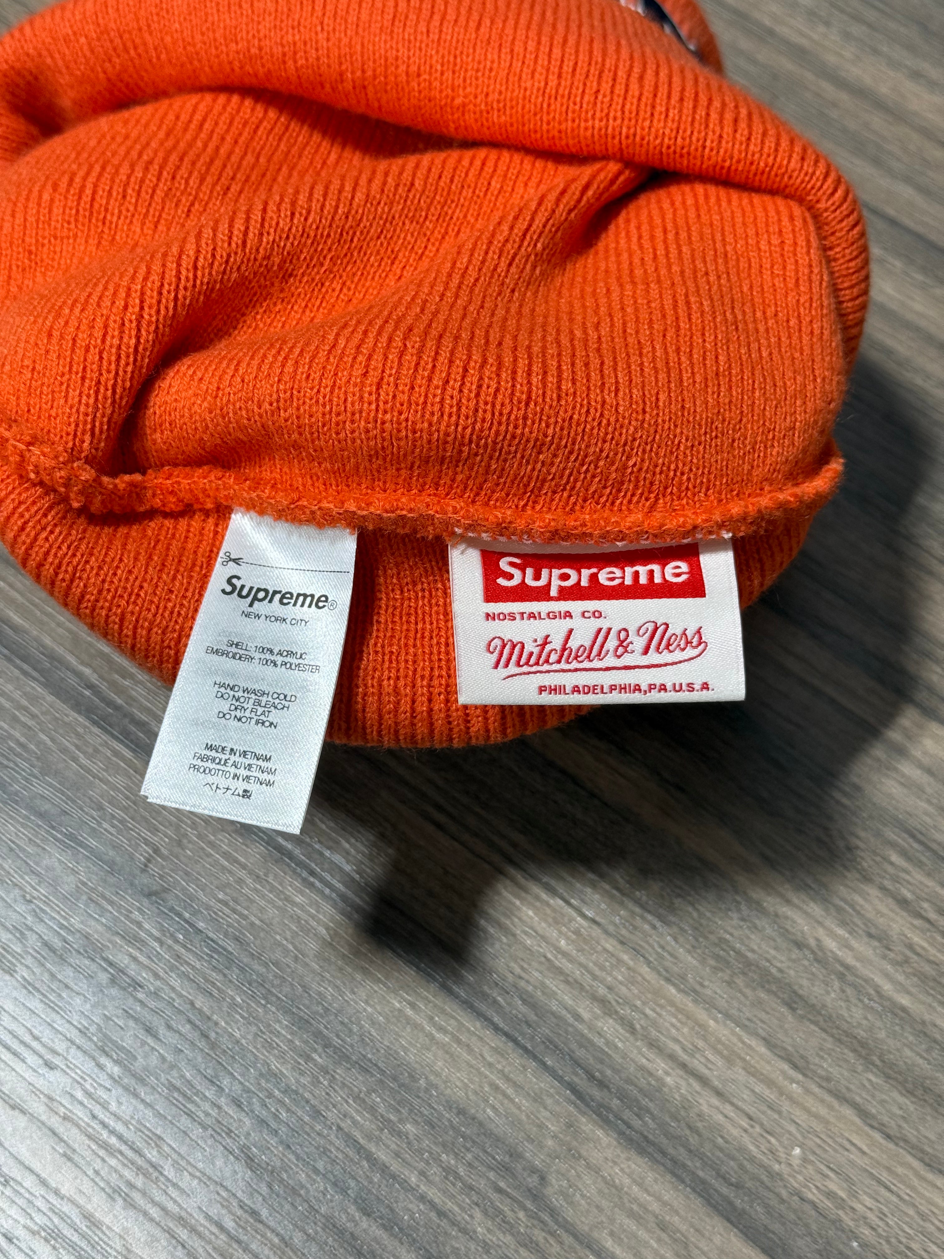 Supreme x Mitchell & Ness NCAA Beanie 'Orange'