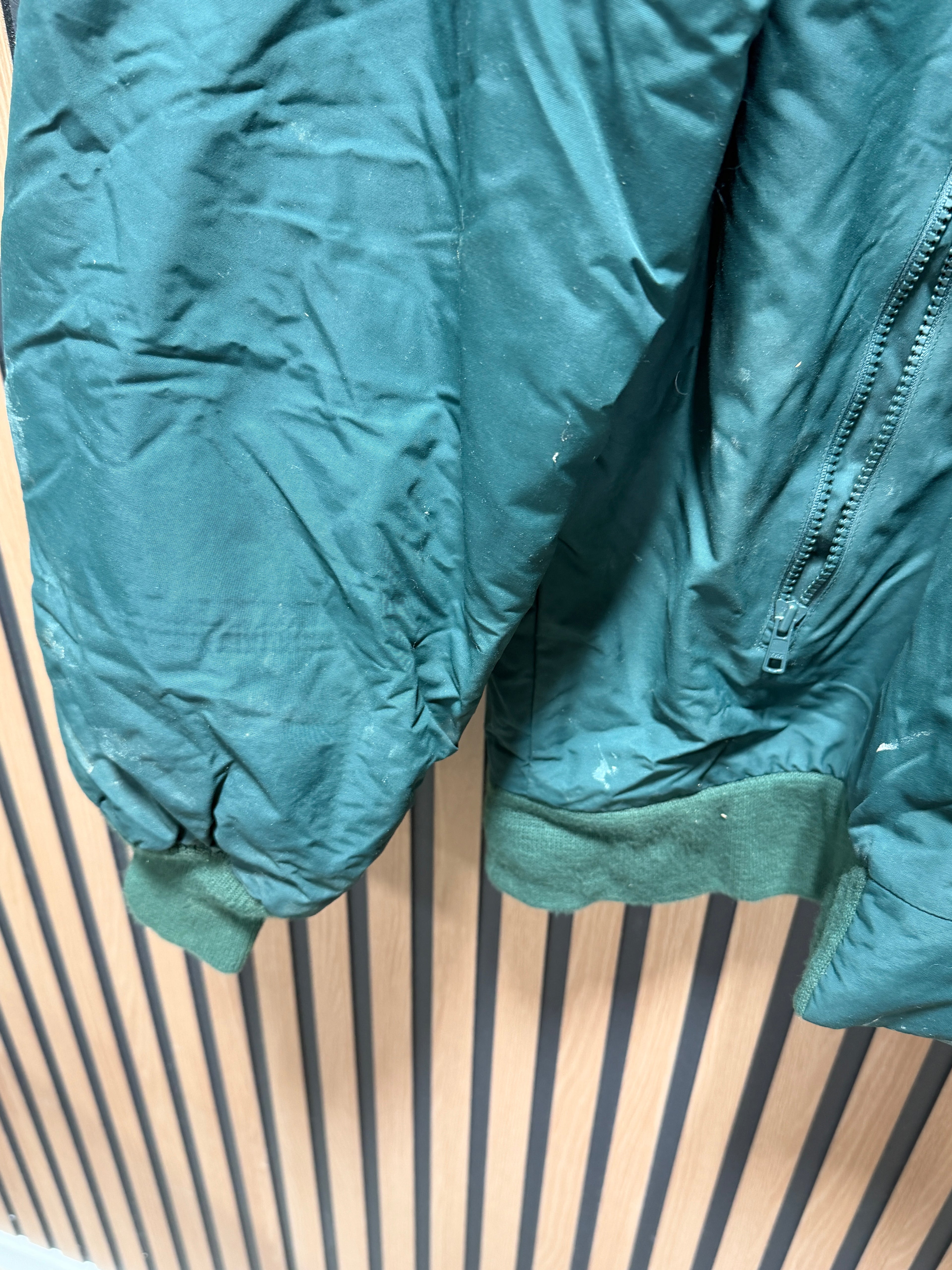 Land Ends Jacket Coat Men’s XL Tall (46-48) Green Fleece Lined Full Zip Pockets
