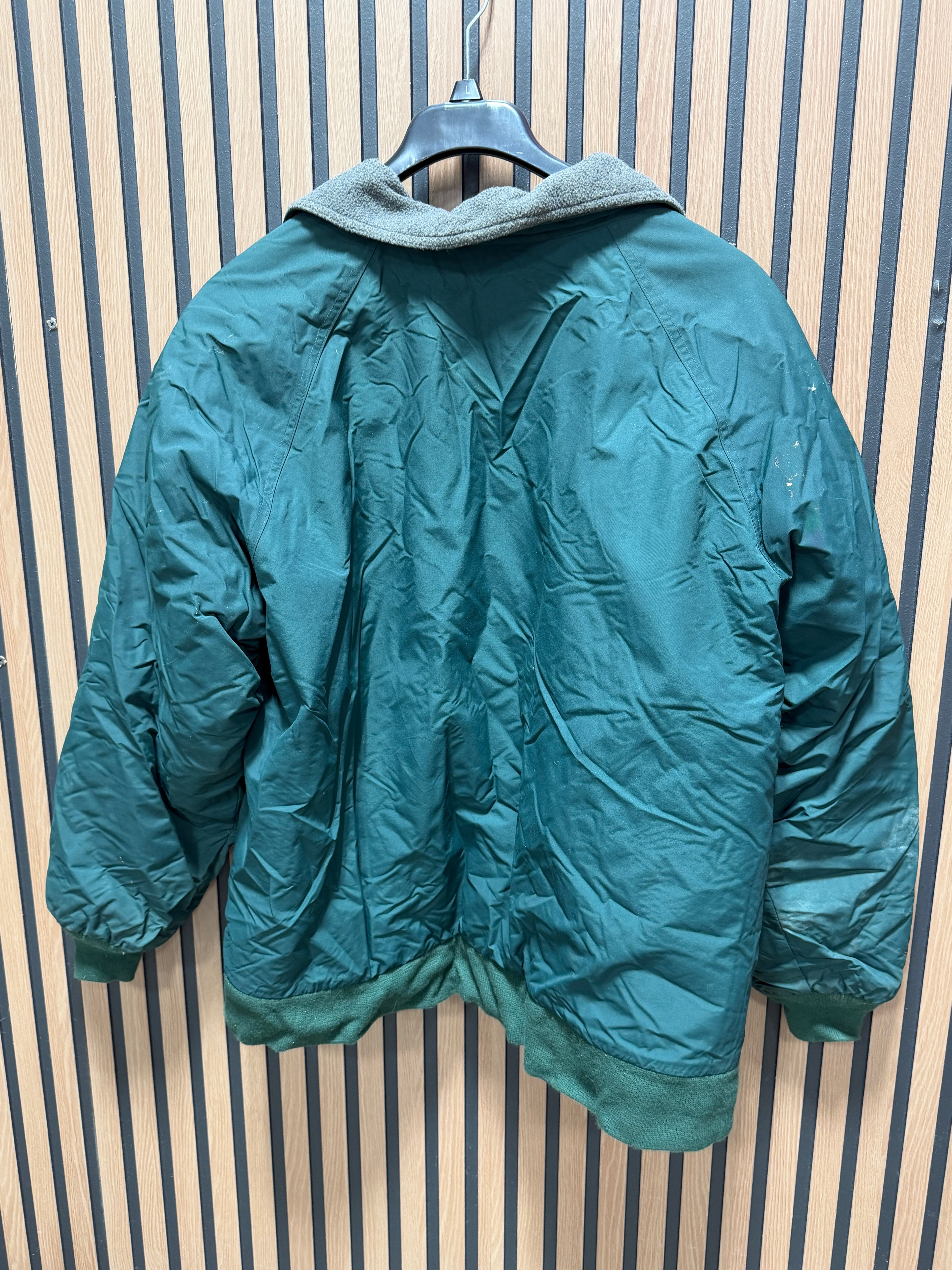 Land Ends Jacket Coat Men’s XL Tall (46-48) Green Fleece Lined Full Zip Pockets