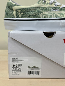 Vans Era x Supreme "Dollar Bill" Sz 9