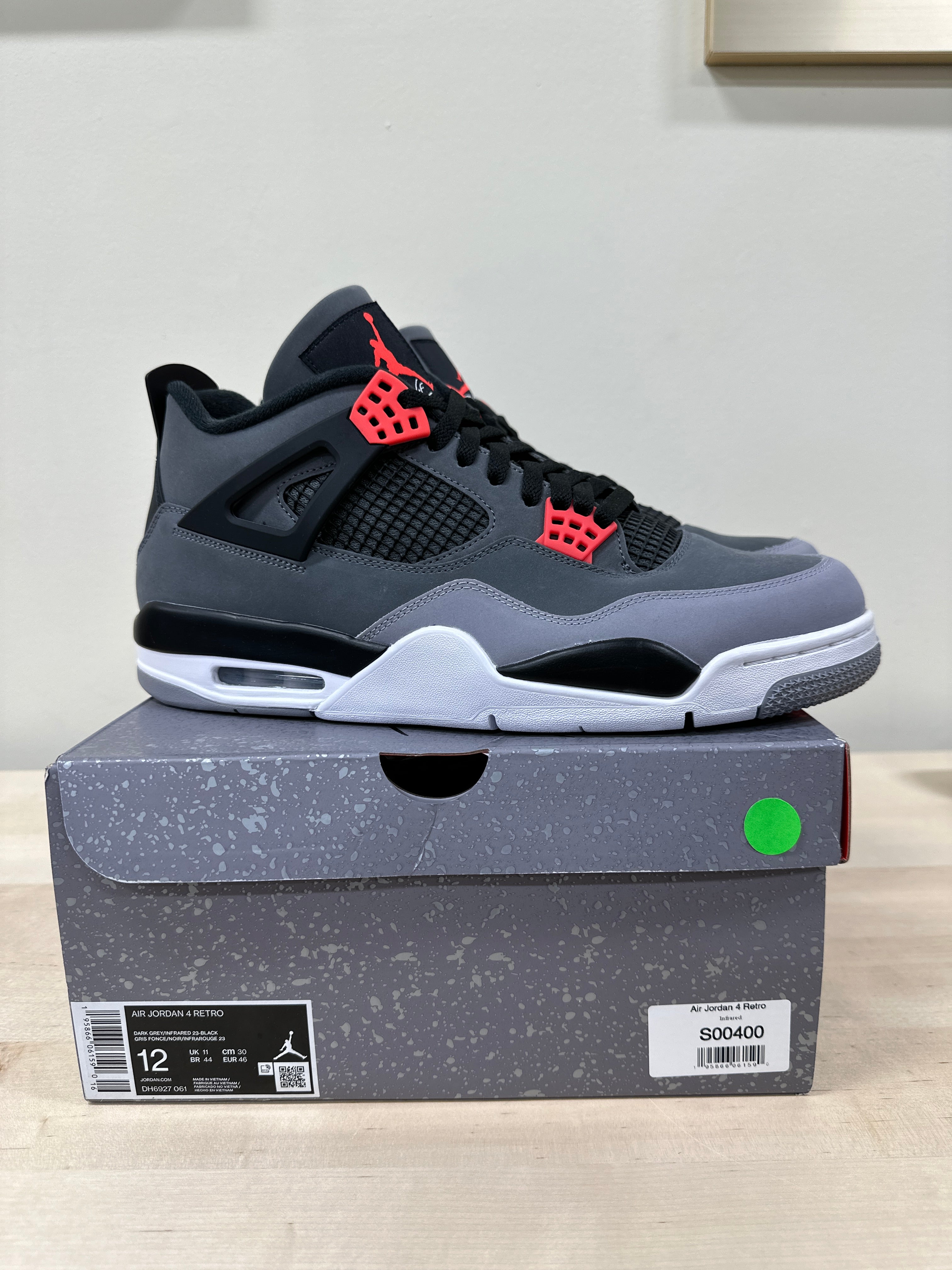 Jordan 4 Retro Infrared Sz 12