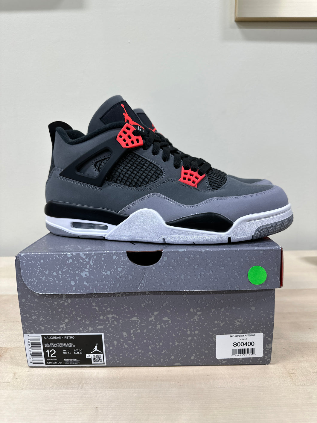Jordan 4 Retro Infrared Sz 12