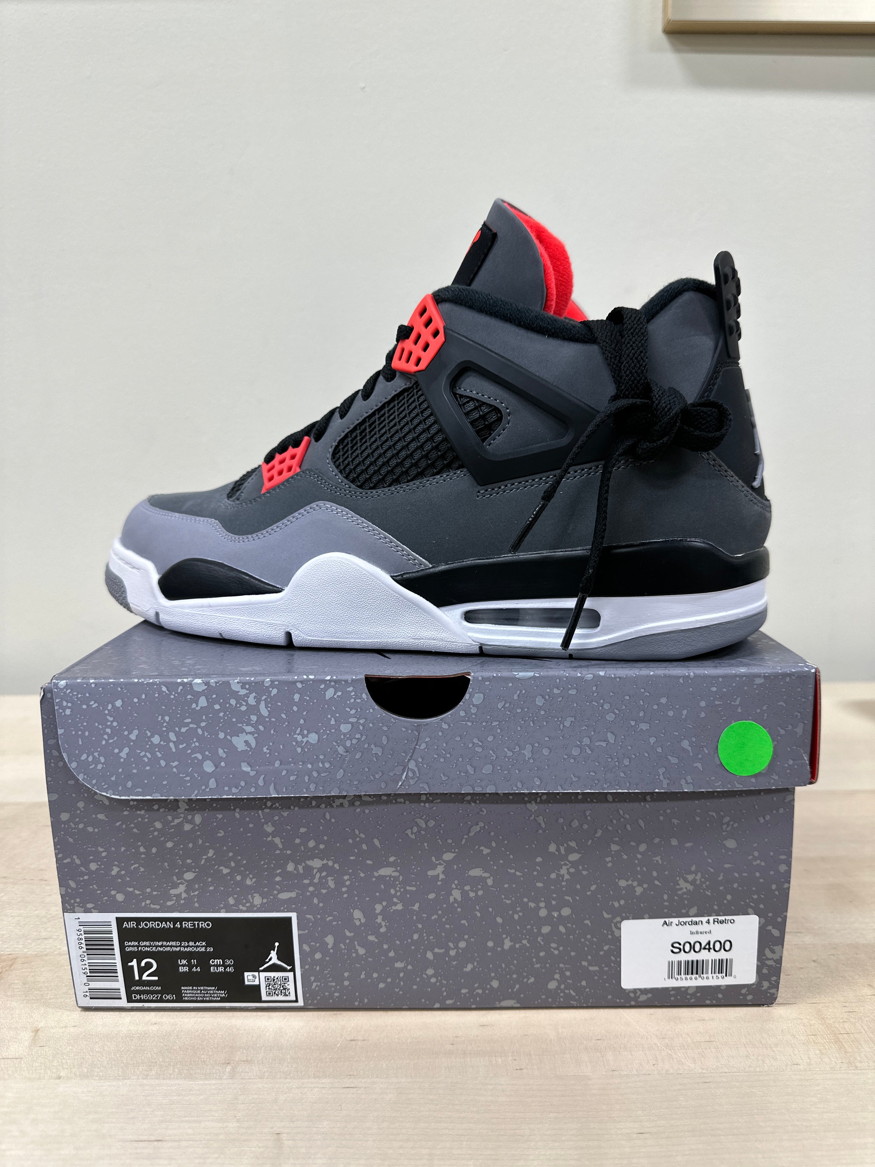 Jordan 4 Retro Infrared Sz 12