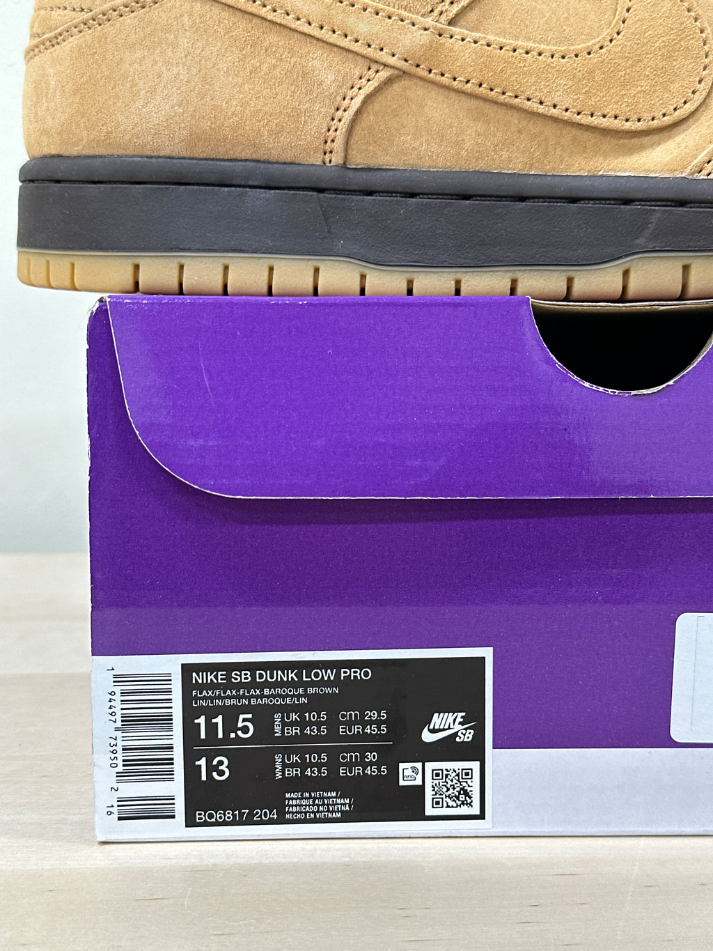 Nike SB Dunk Low Wheat Sz 11.5