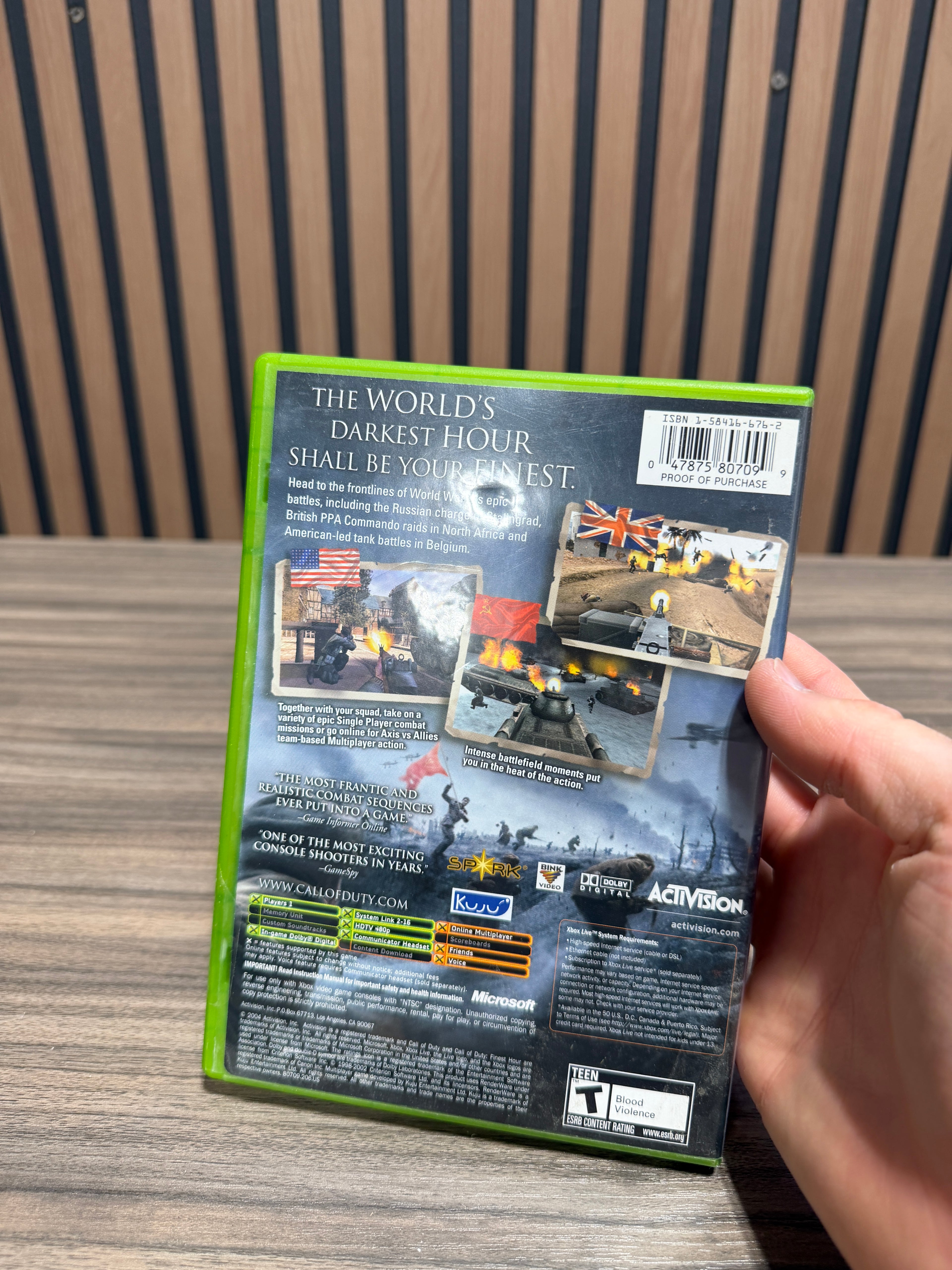 Call of Duty Finest Hour (Original Xbox) Black Label CIB COMPLETE