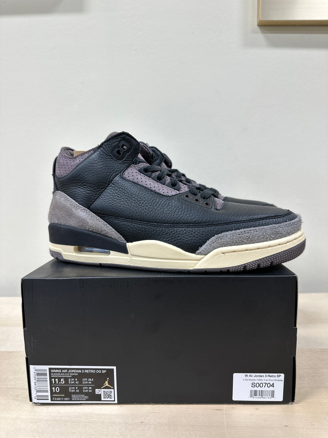 Jordan 3 Retro OG SP A Ma Maniére While You Were Sleeping Sz 10M (11.5W)