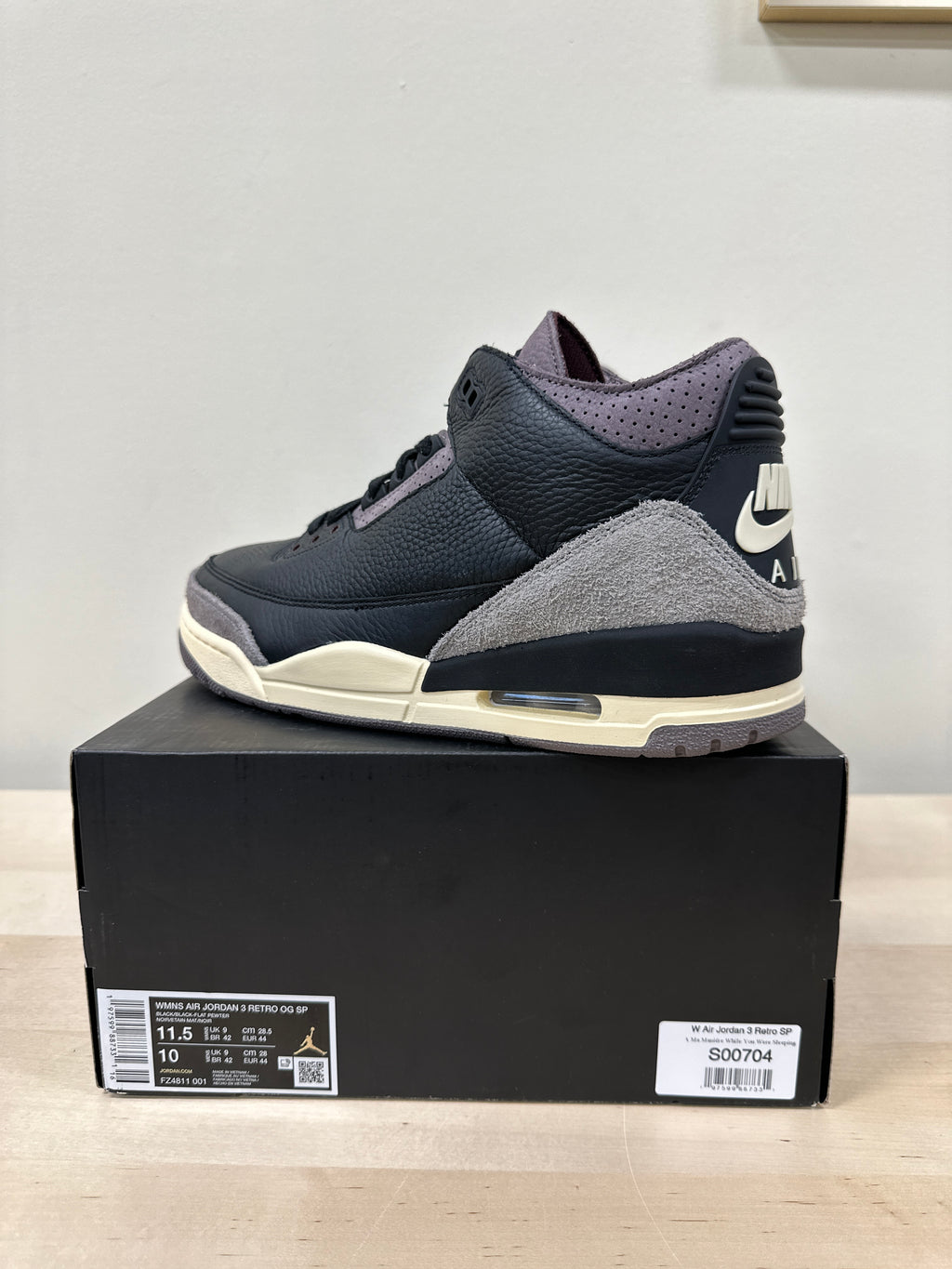 Jordan 3 Retro OG SP A Ma Maniére While You Were Sleeping Sz 10M (11.5W)