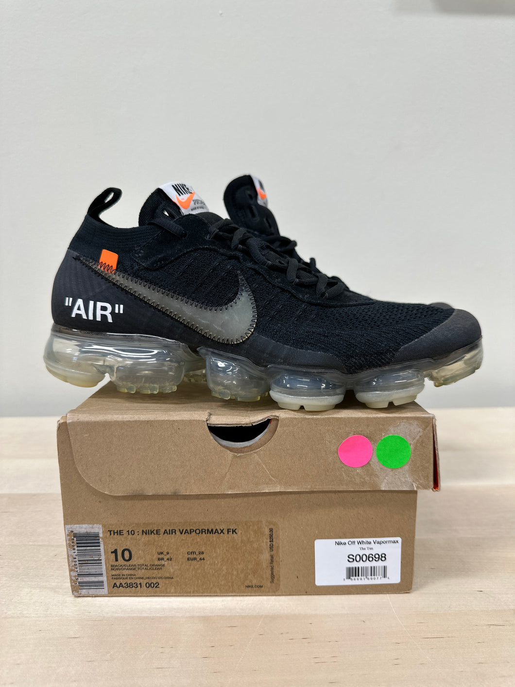 Nike Air VaporMax Off-White Black (2018) Sz 10