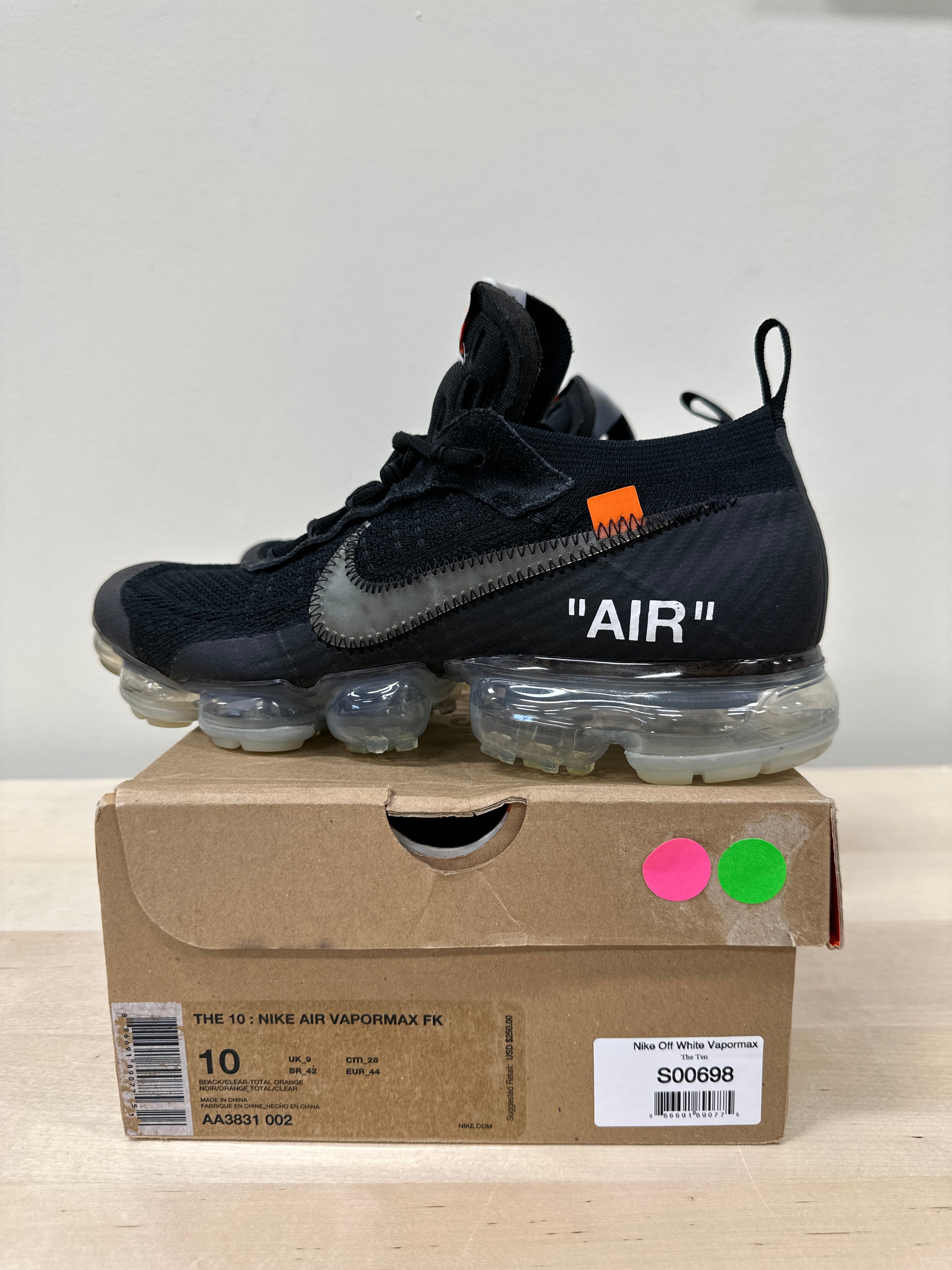 Nike Air VaporMax Off-White Black (2018) Sz 10