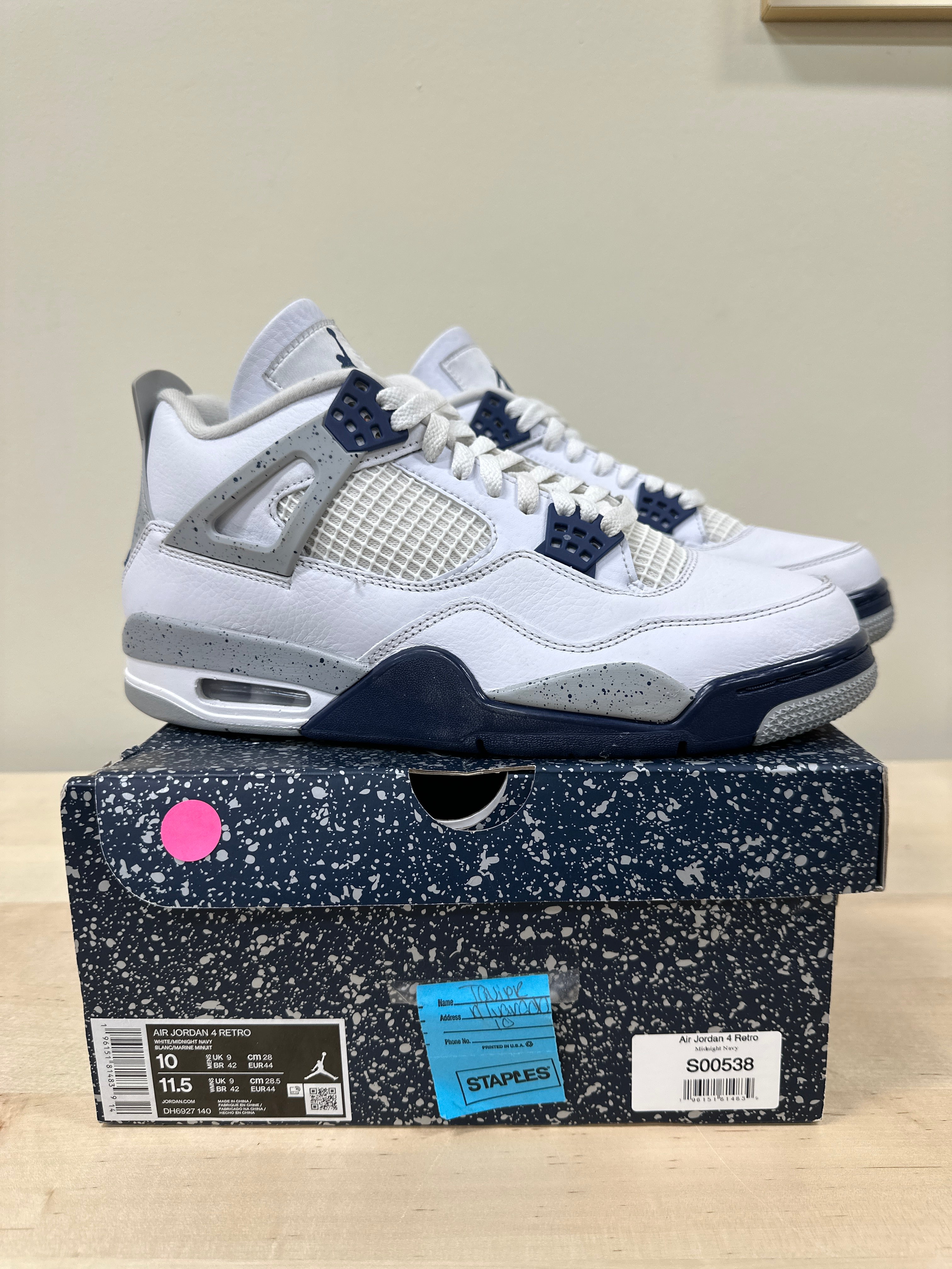 Air Jordan 4 Retro "Midnight Navy" Sz 10