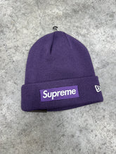 Load image into Gallery viewer, Supreme New Era Purple Beanie

