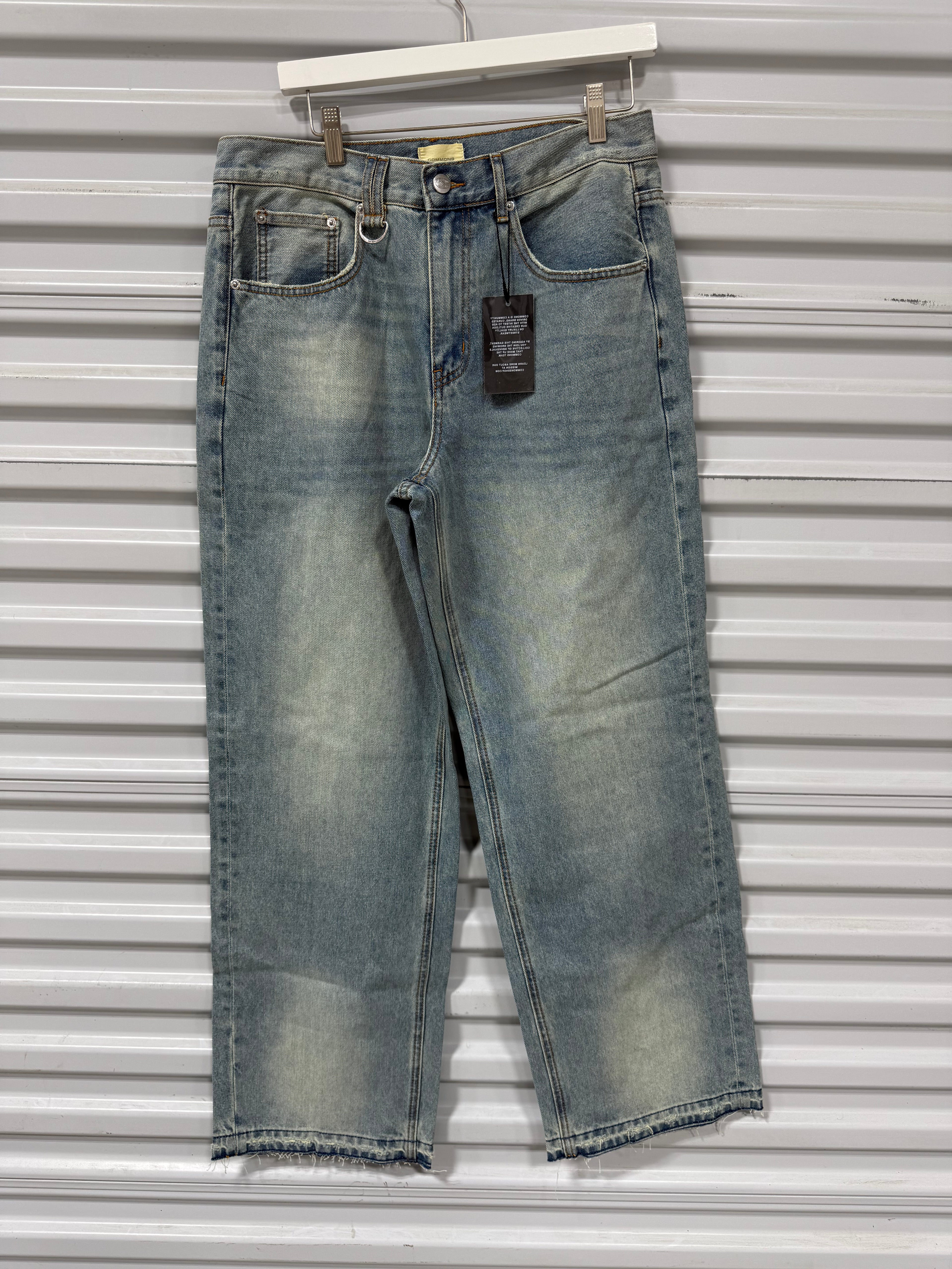 Commons Studios Washed Straight Denim Pant Jade Jeans Sz 32