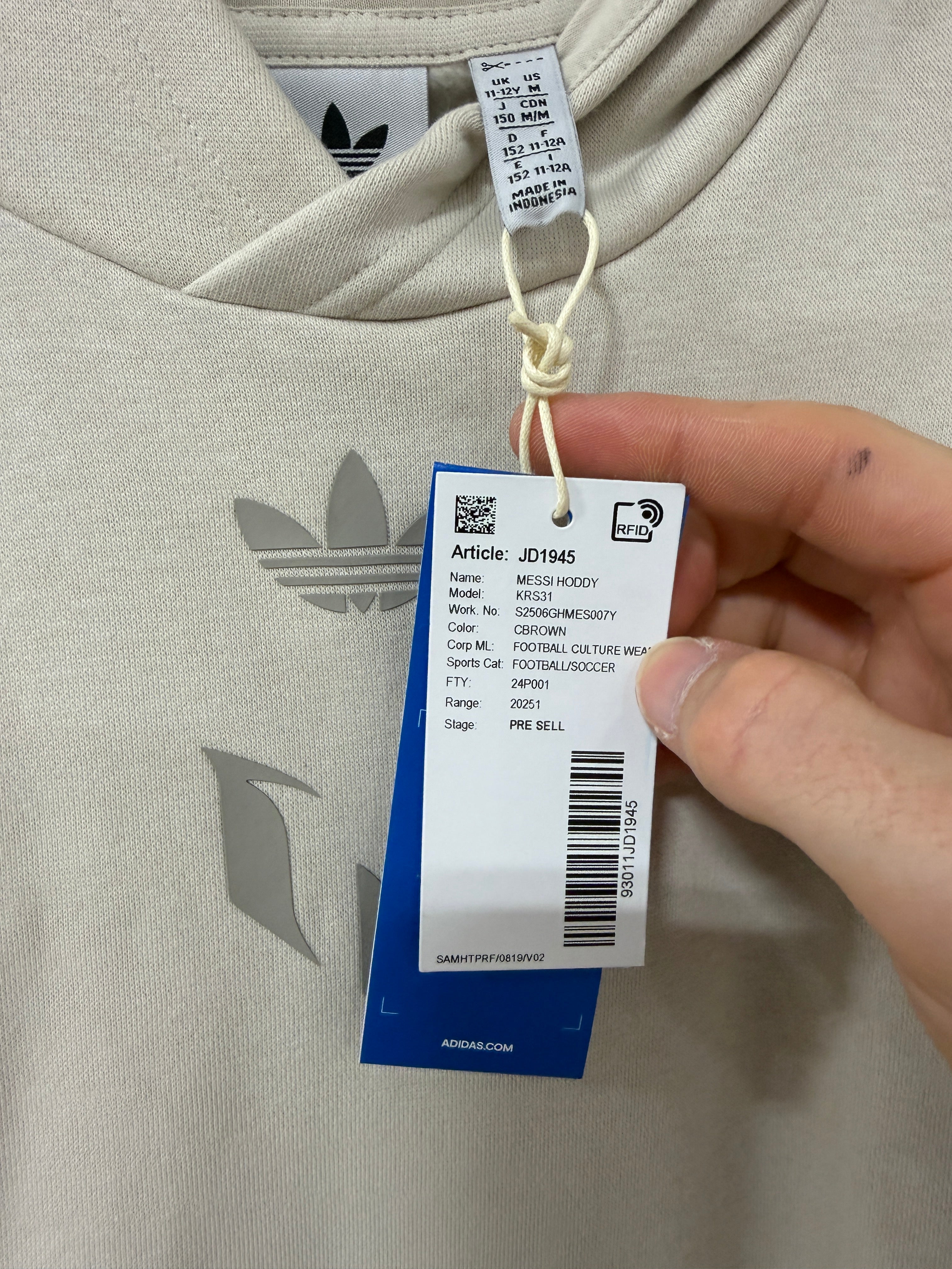 Adidas Messi Hoodie Youth Tan