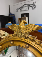 Load image into Gallery viewer, Large Antique Federal Eagle Convex Mirror Giltwood Bullseye Mirror

