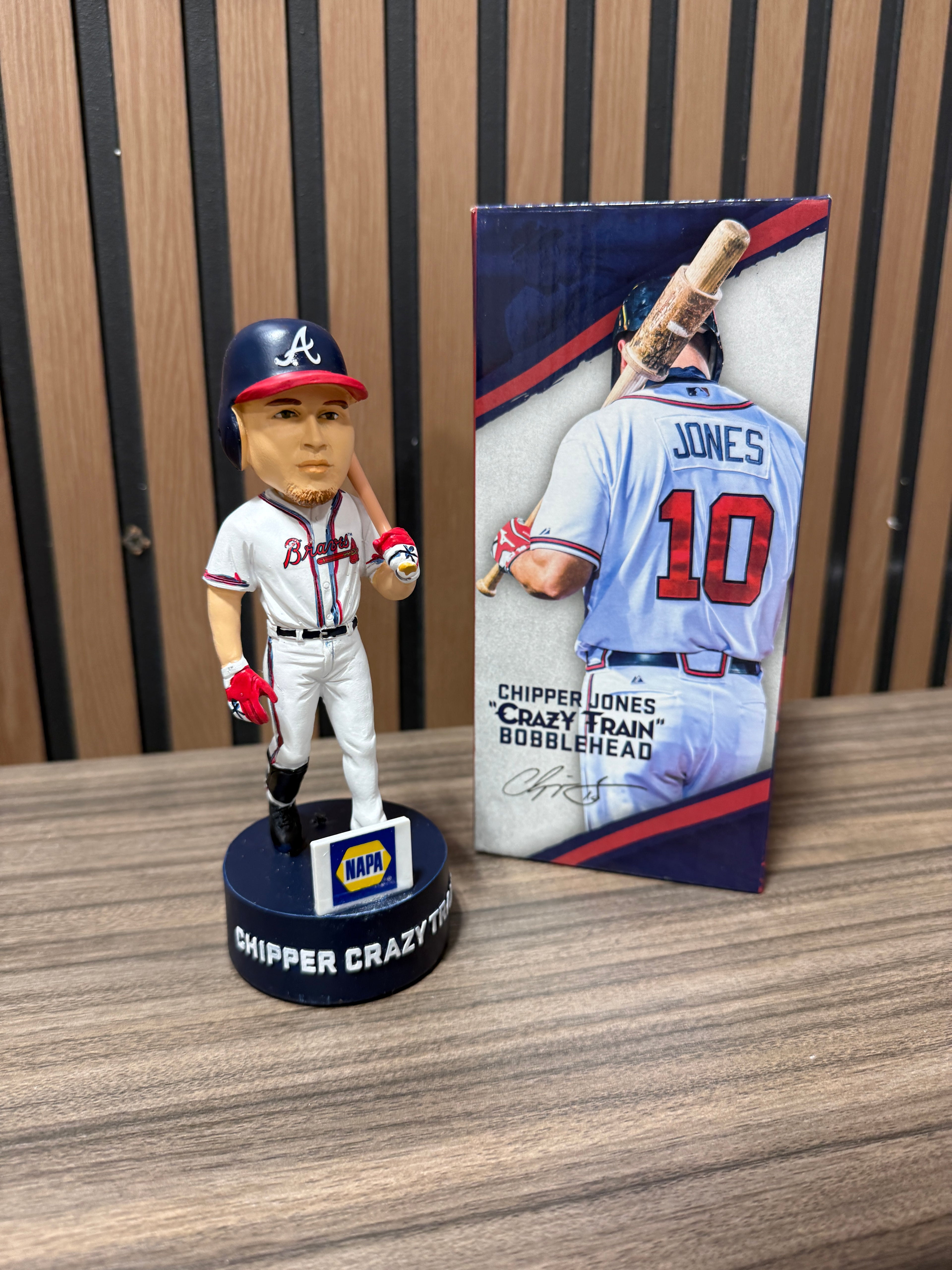 Atlanta Braves Chipper Jones Crazy Train Bobblehead 2018
