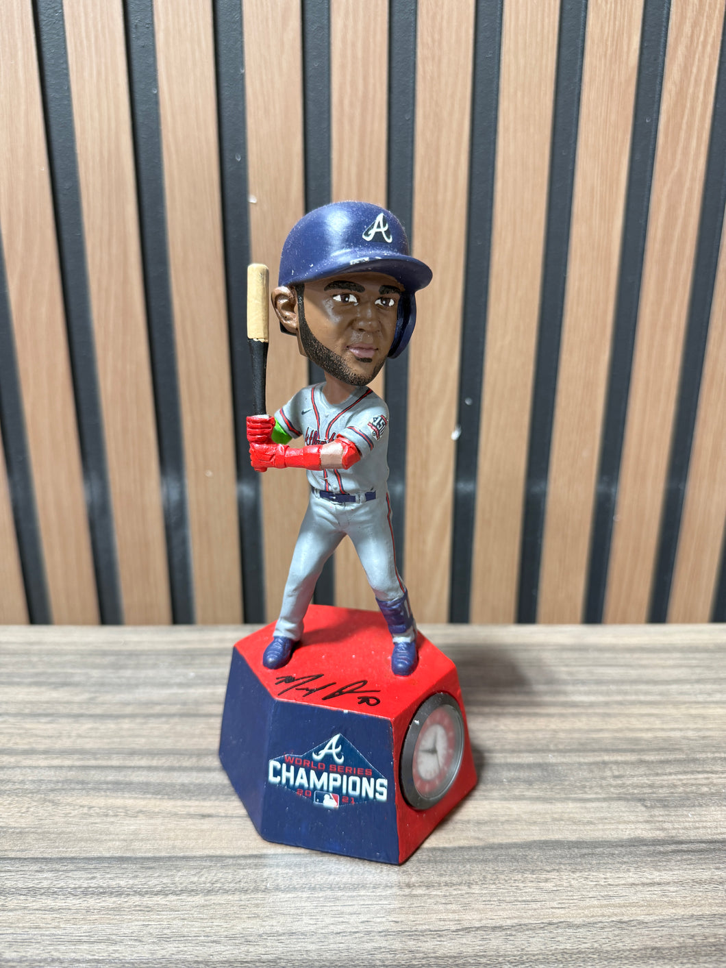 SIGNED Ozuna Bobblehead painted