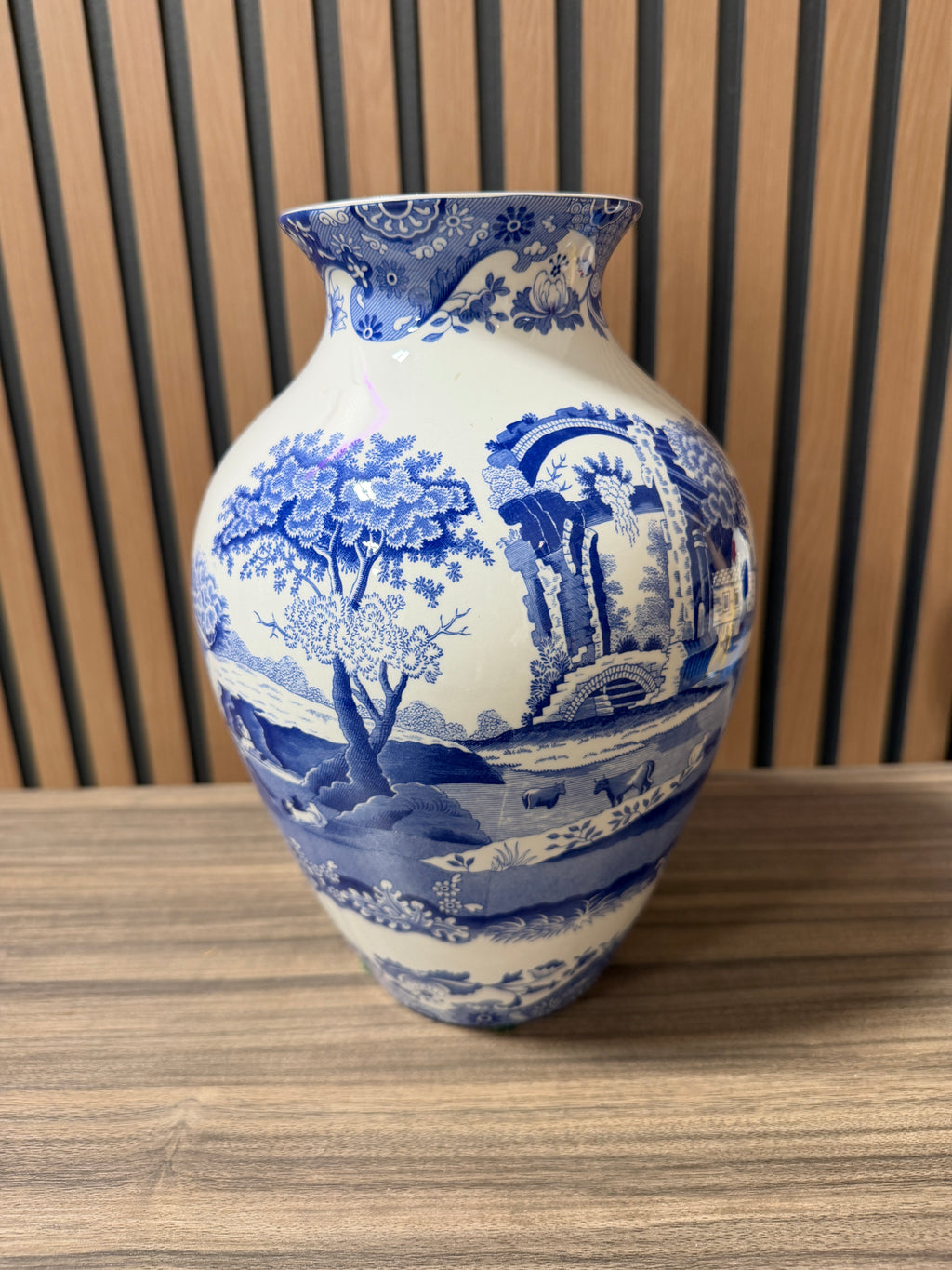 Vintage Spode Blue Italian Baluster Vase England 1996