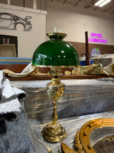 Load image into Gallery viewer, Antique Brass/Green Lamp
