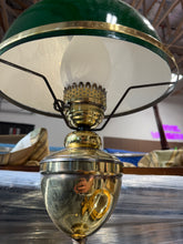 Load image into Gallery viewer, Antique Brass/Green Lamp
