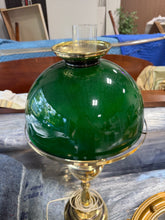 Load image into Gallery viewer, Antique Brass/Green Lamp

