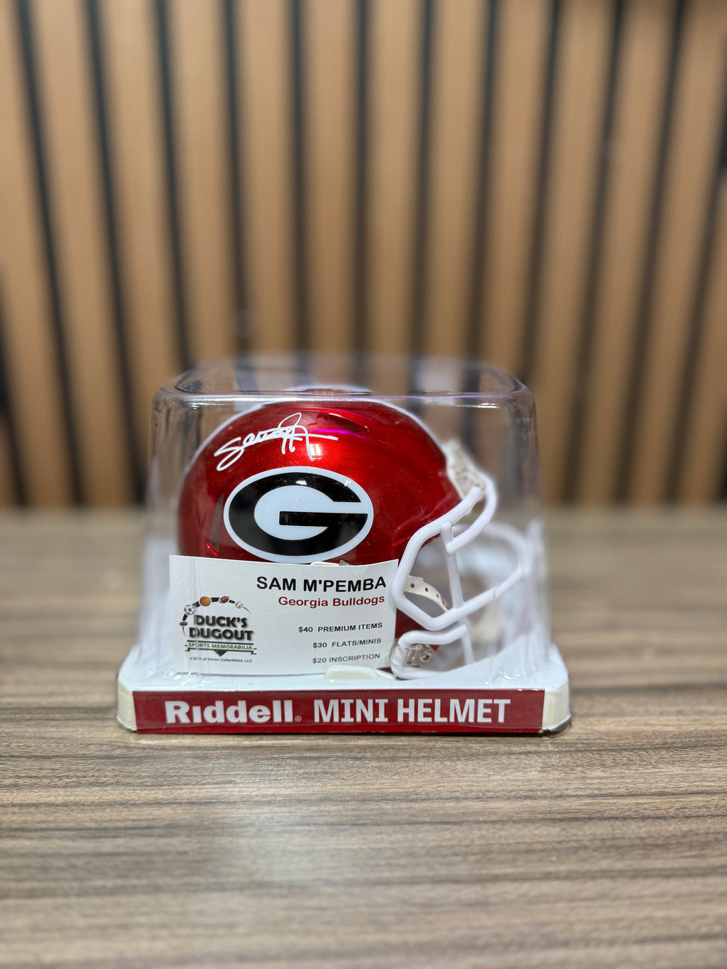 Samuel M’Pemba White Georgia Bulldogs Signed Riddell Speed Mini Helmet