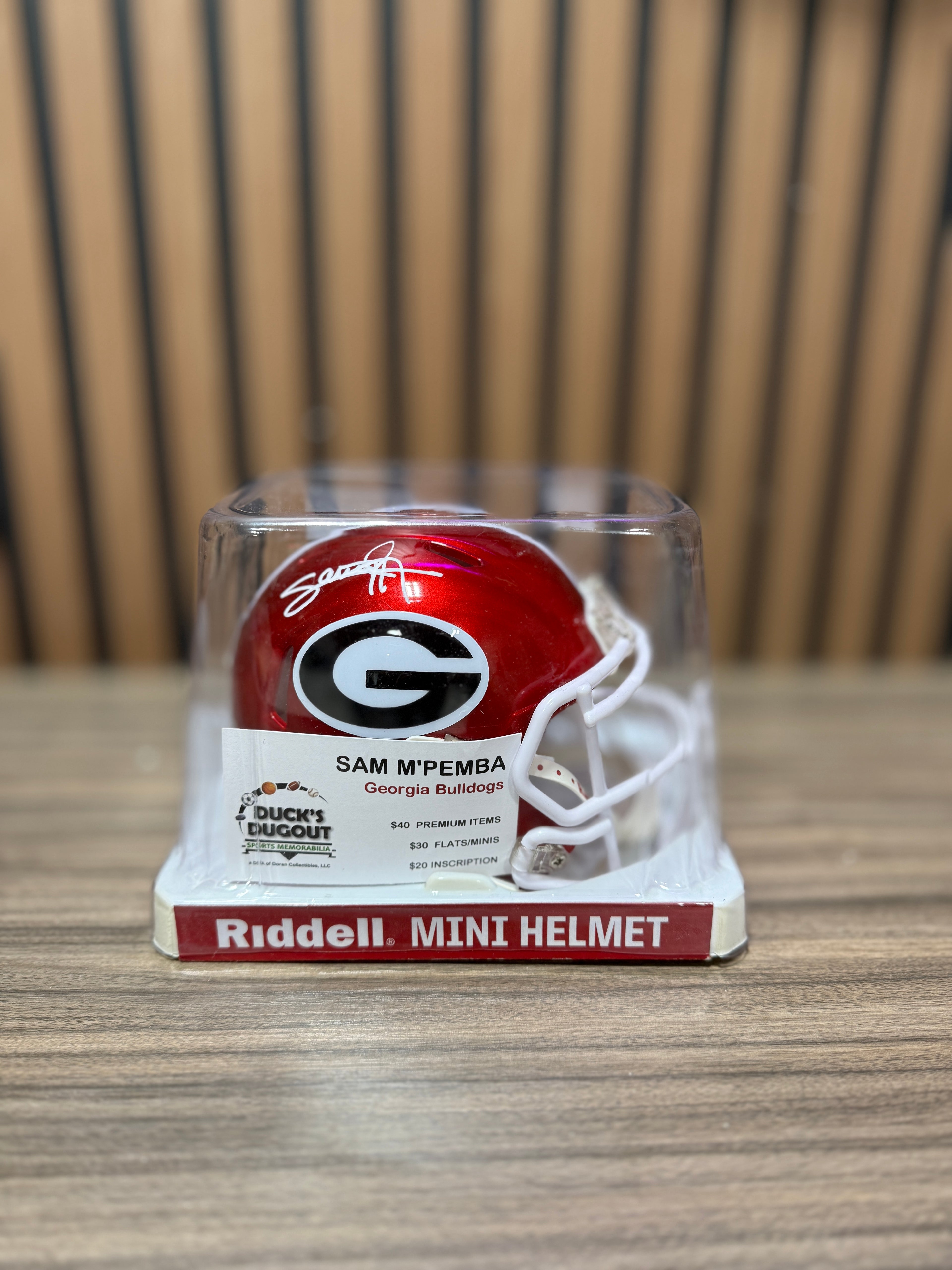 Samuel M’Pemba White Georgia Bulldogs Signed Riddell Speed Mini Helmet
