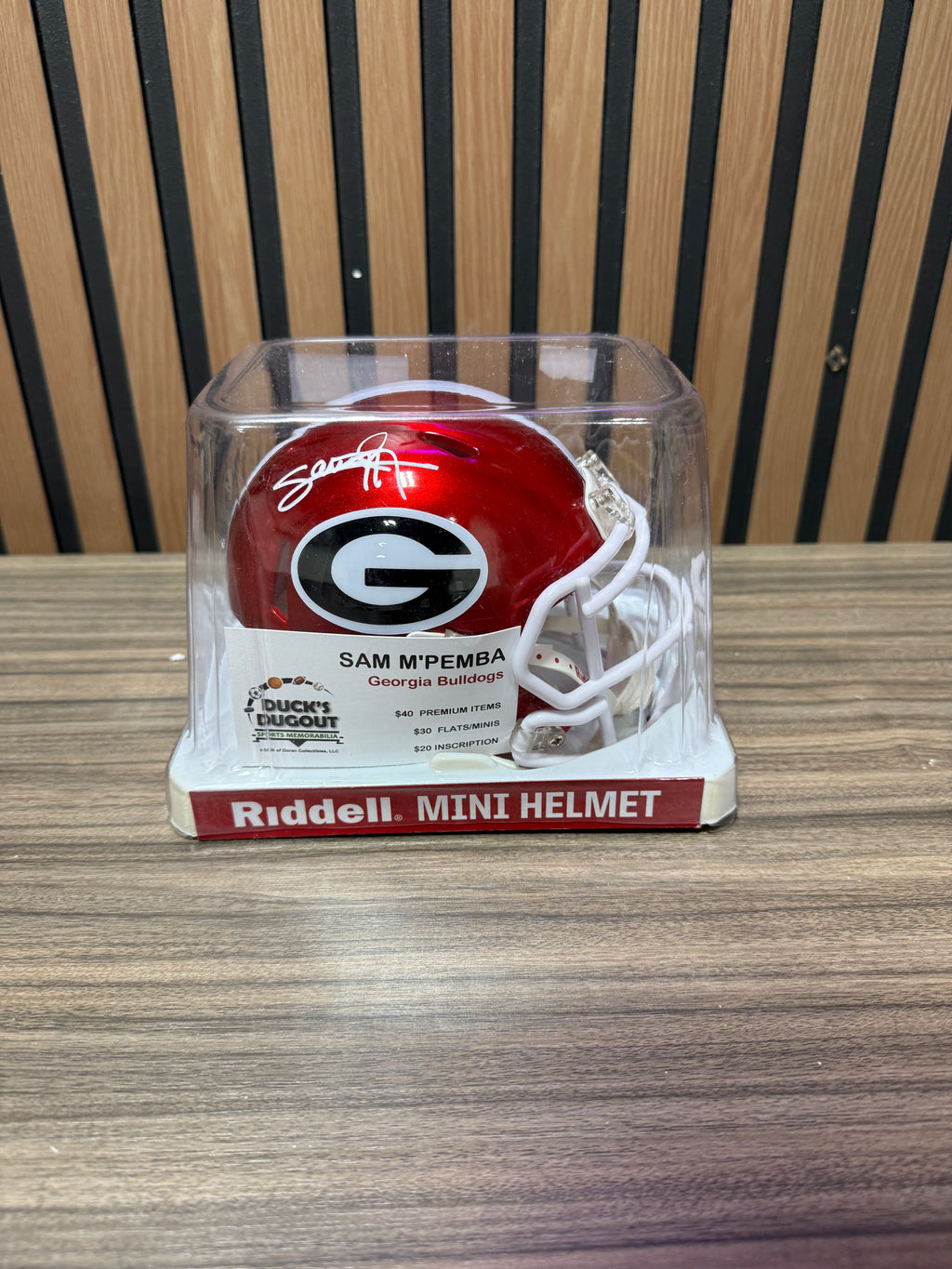 Samuel M’Pemba White Georgia Bulldogs Signed Riddell Speed Mini Helmet