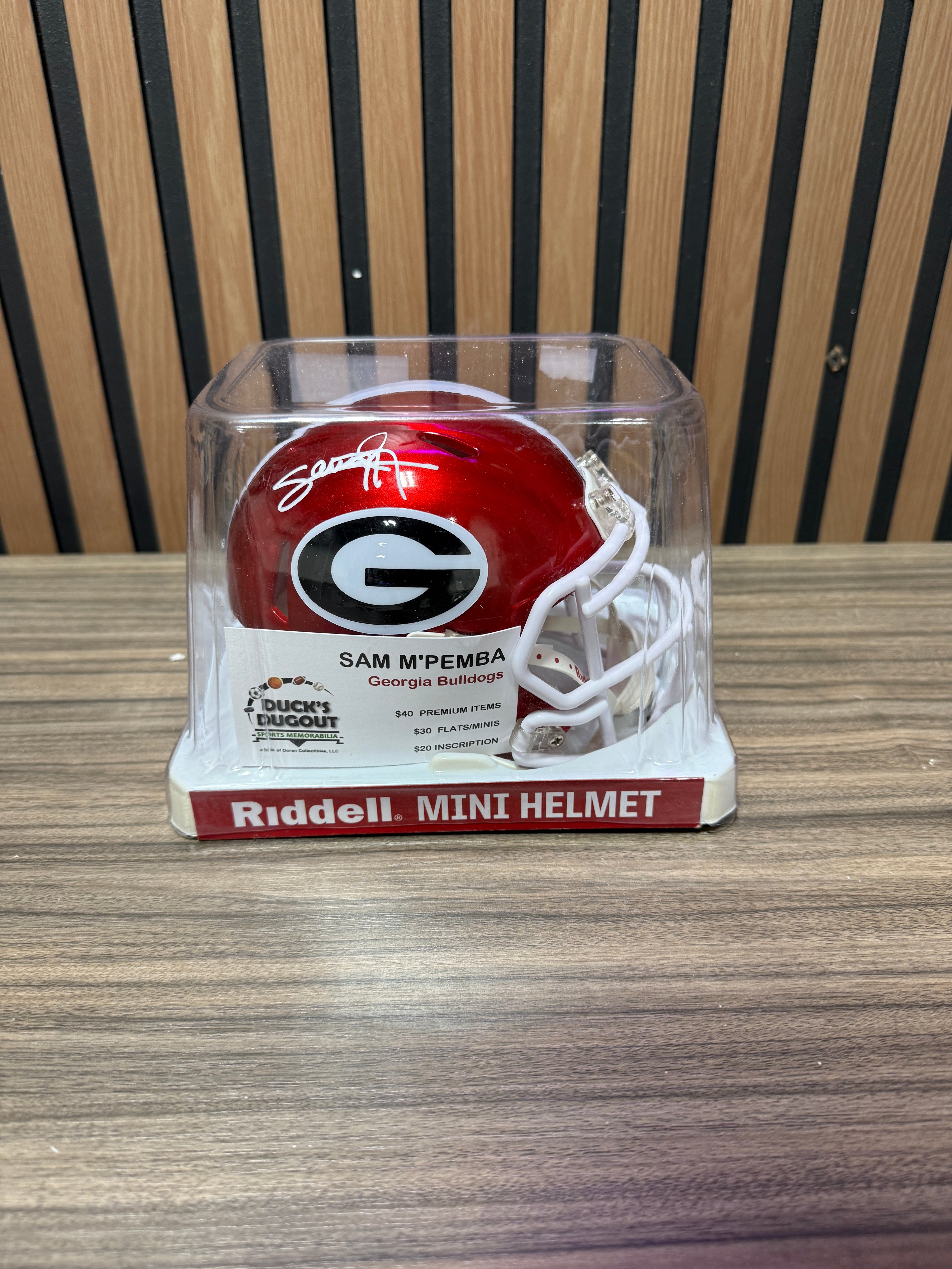 Samuel M’Pemba White Georgia Bulldogs Signed Riddell Speed Mini Helmet