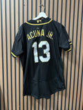 Atlanta Braves Ronald Acuna Jr #13 Nike BLACK and GOLD JERSEY size 44