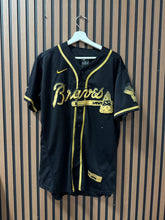 Load image into Gallery viewer, Atlanta Braves Ronald Acuna Jr #13 Nike BLACK and GOLD JERSEY size 44
