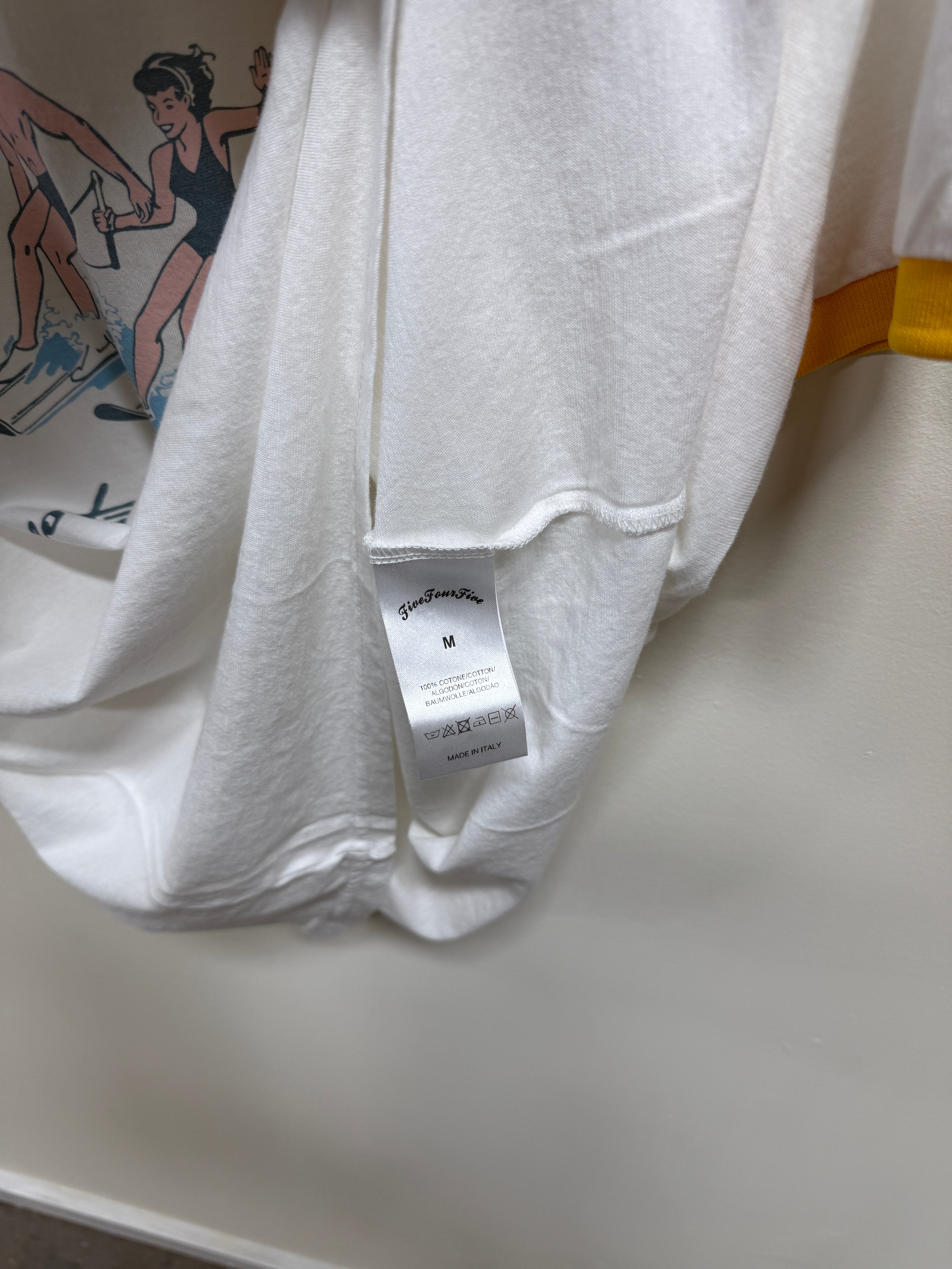 545 T-Shirt White/Yellow Sz M