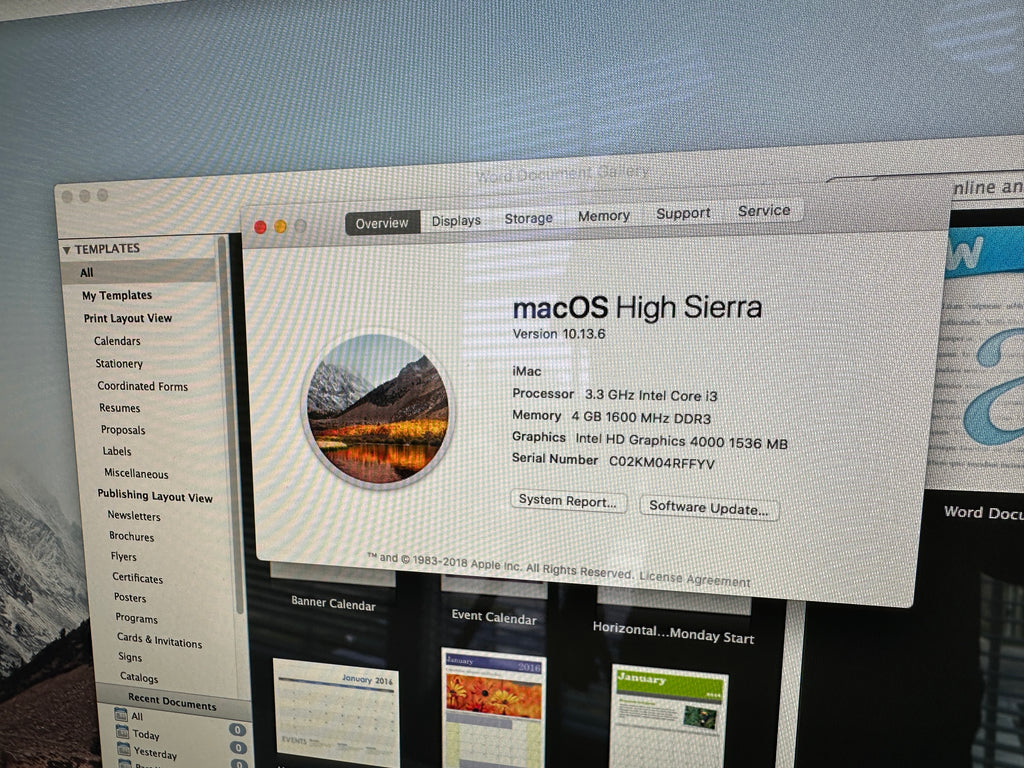 iMac CORE i3 ULTRA SLIM BODY 21.5"