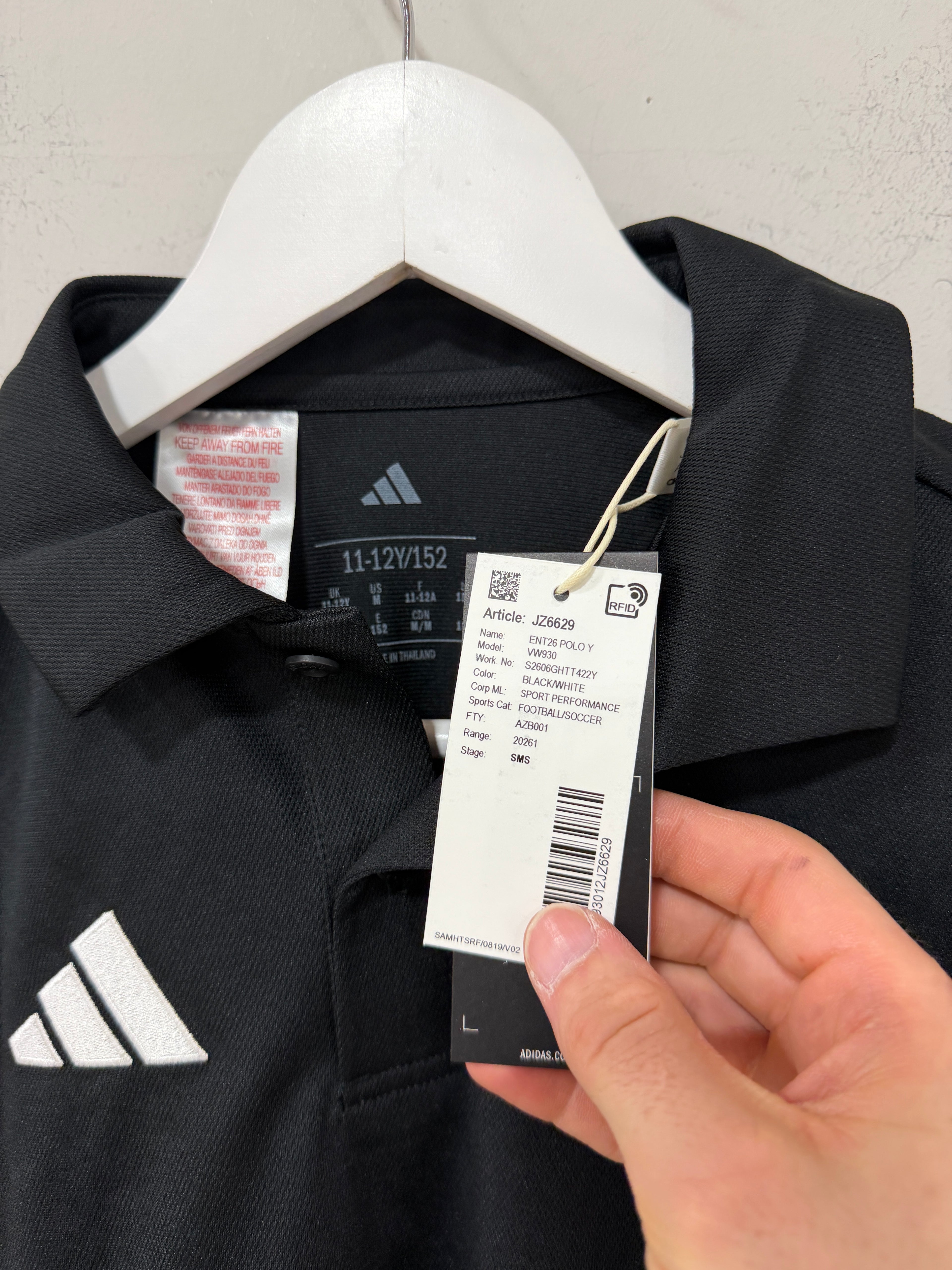 Adidas Entrada 26 Polo Youth – Black/White