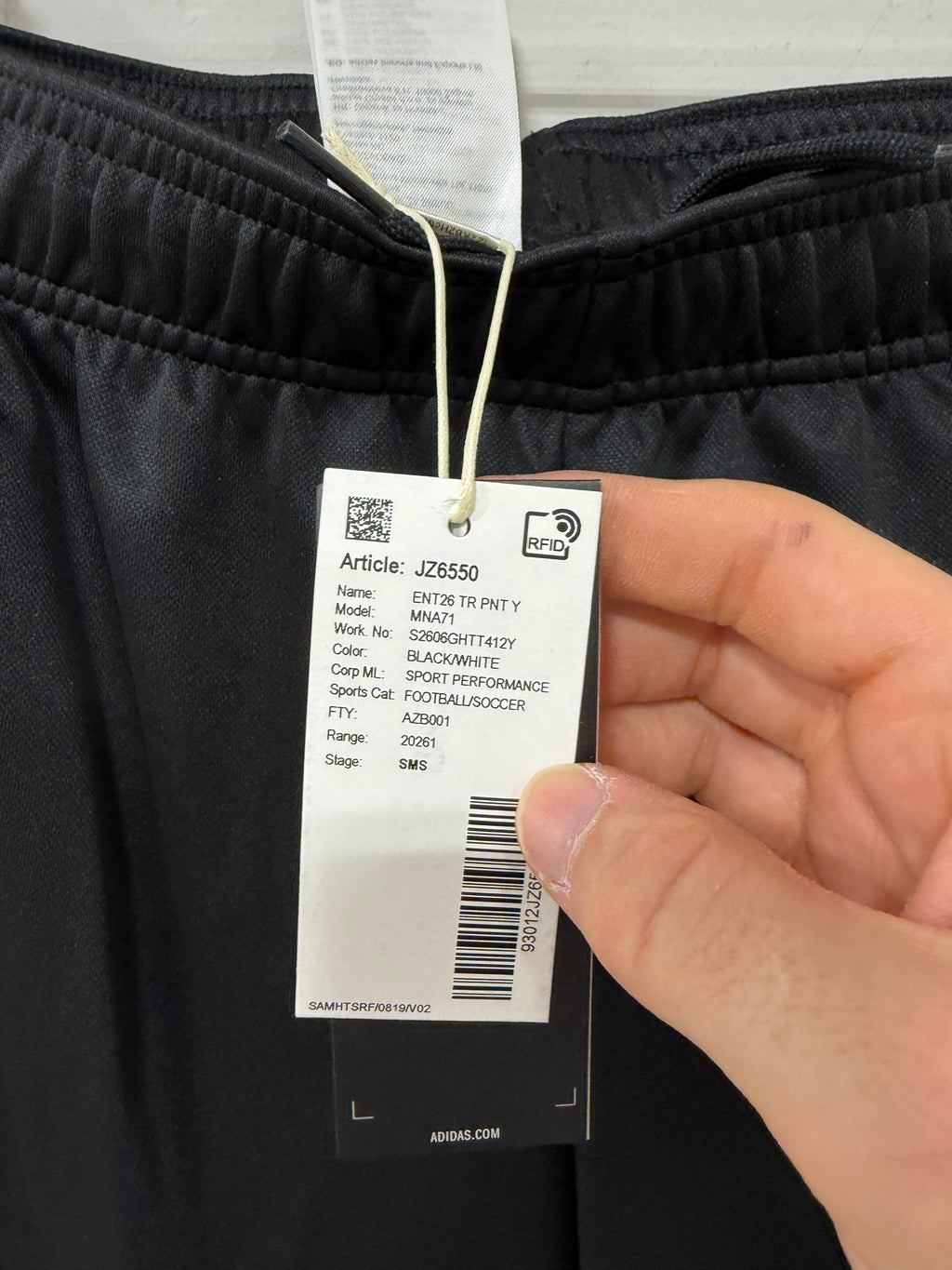 Adidas Entrada 26 Track Pants Youth – Black/White