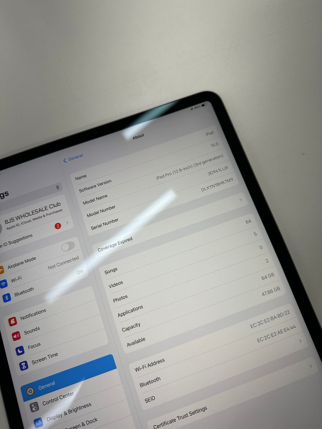 iPad Pro 12.9" 3rd Gen 64 GB