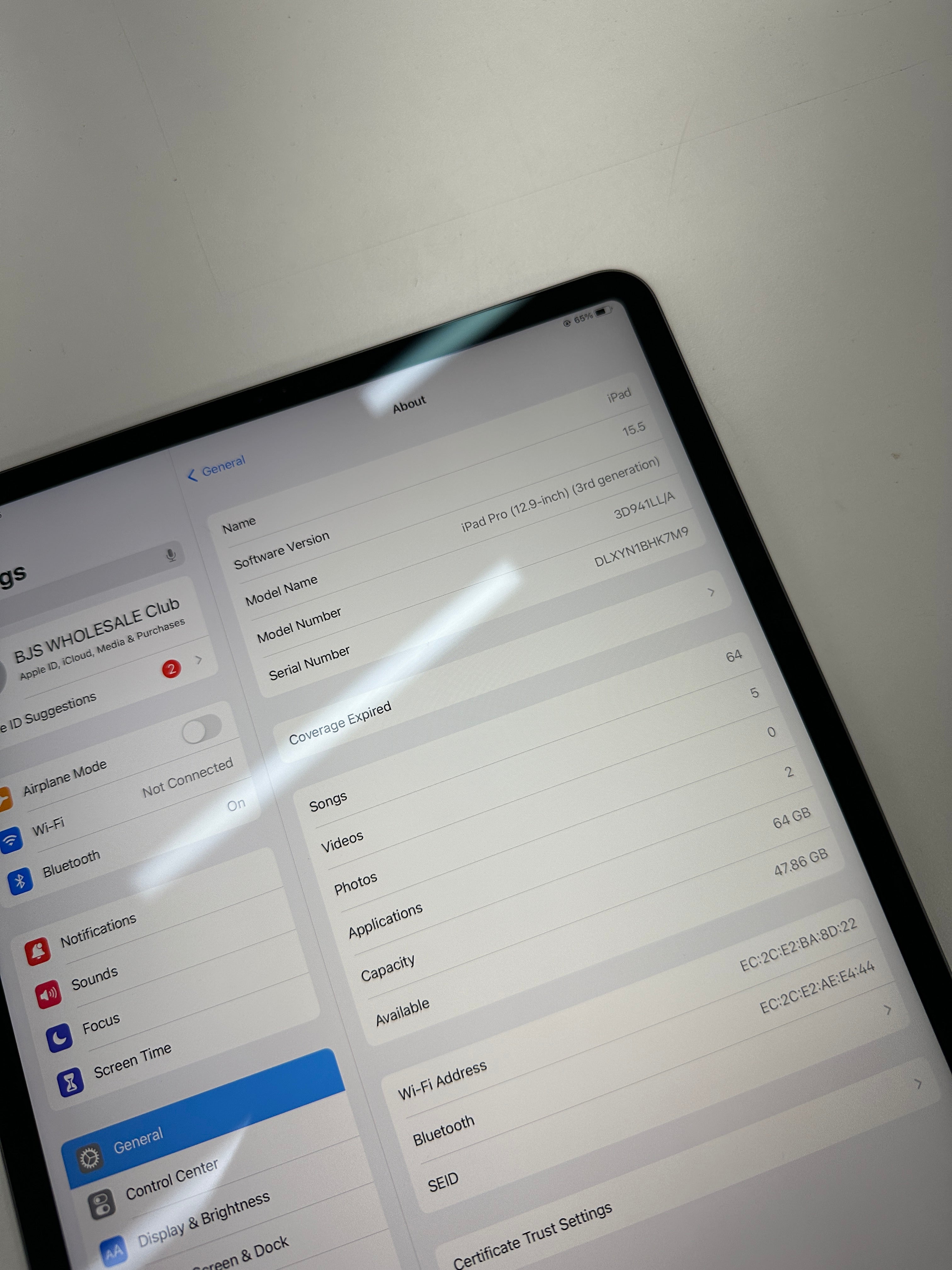 iPad Pro 12.9" 3rd Gen 64 GB