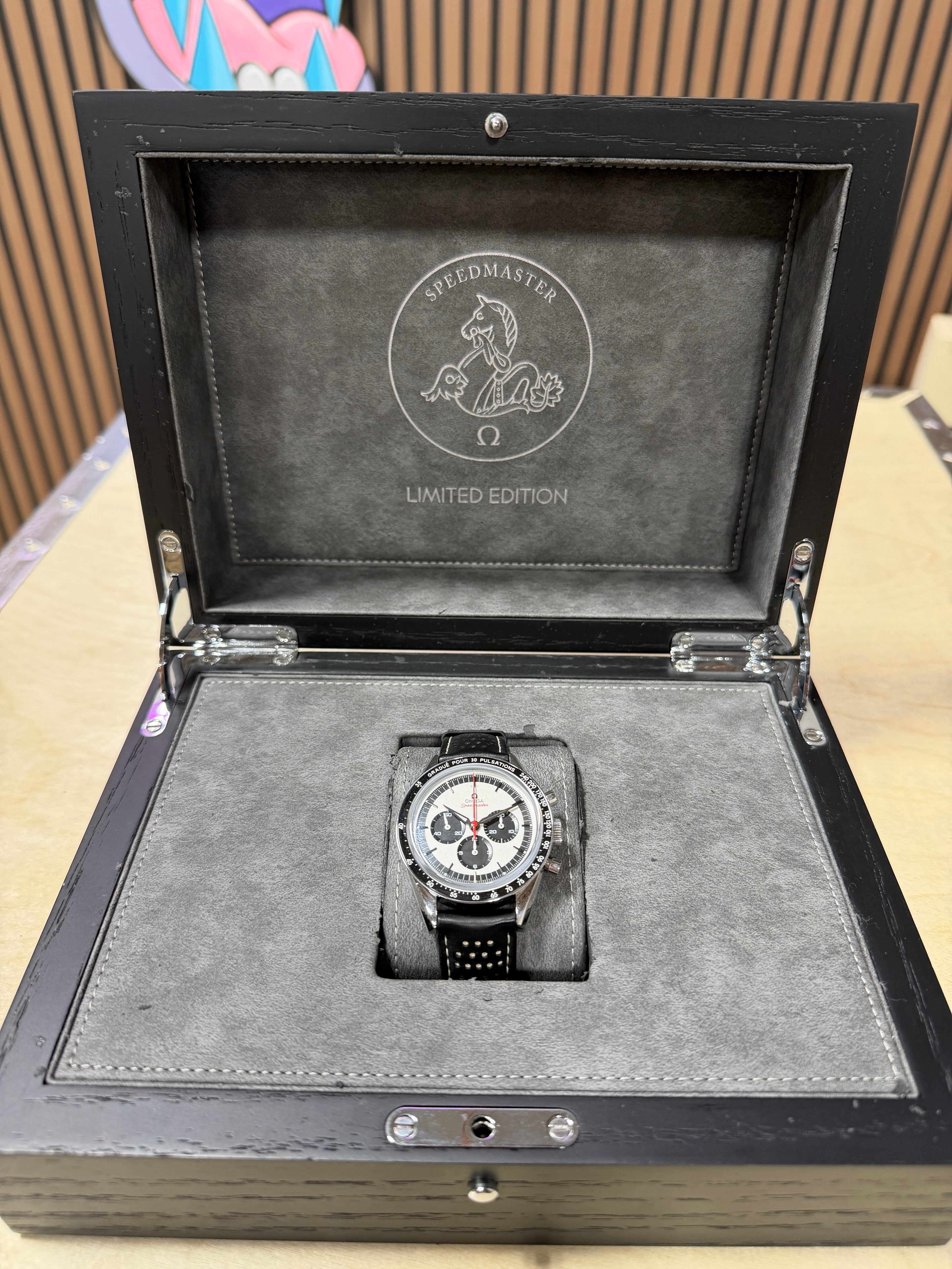OMEGA Speedmaster Moonwatch Professional White Dial Black Leather Strap Watch 42mm - O31032425004002