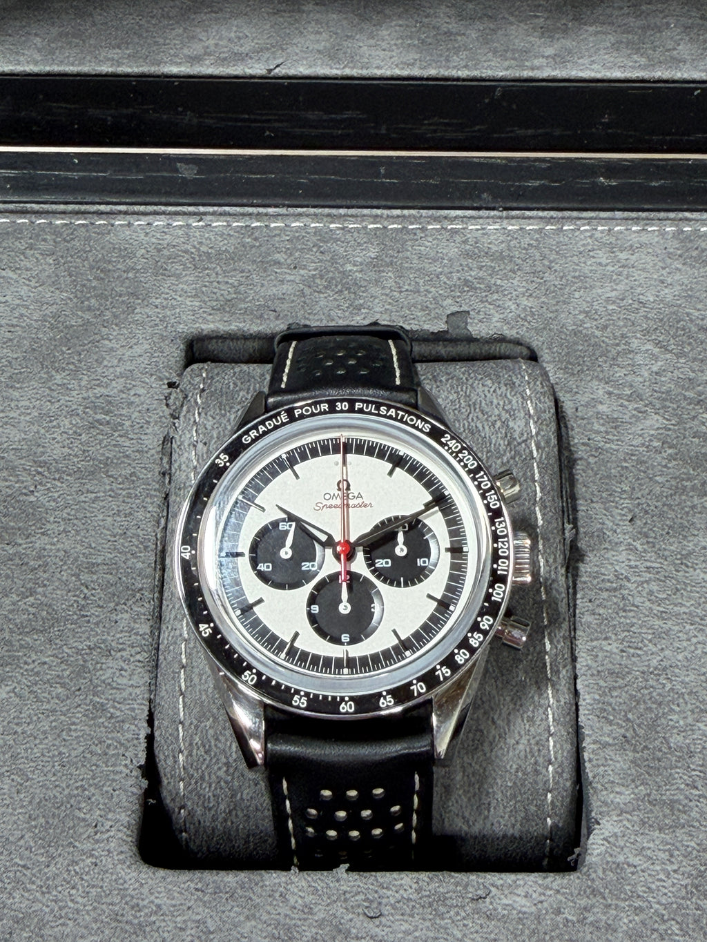 OMEGA Speedmaster Moonwatch Professional White Dial Black Leather Strap Watch 42mm - O31032425004002
