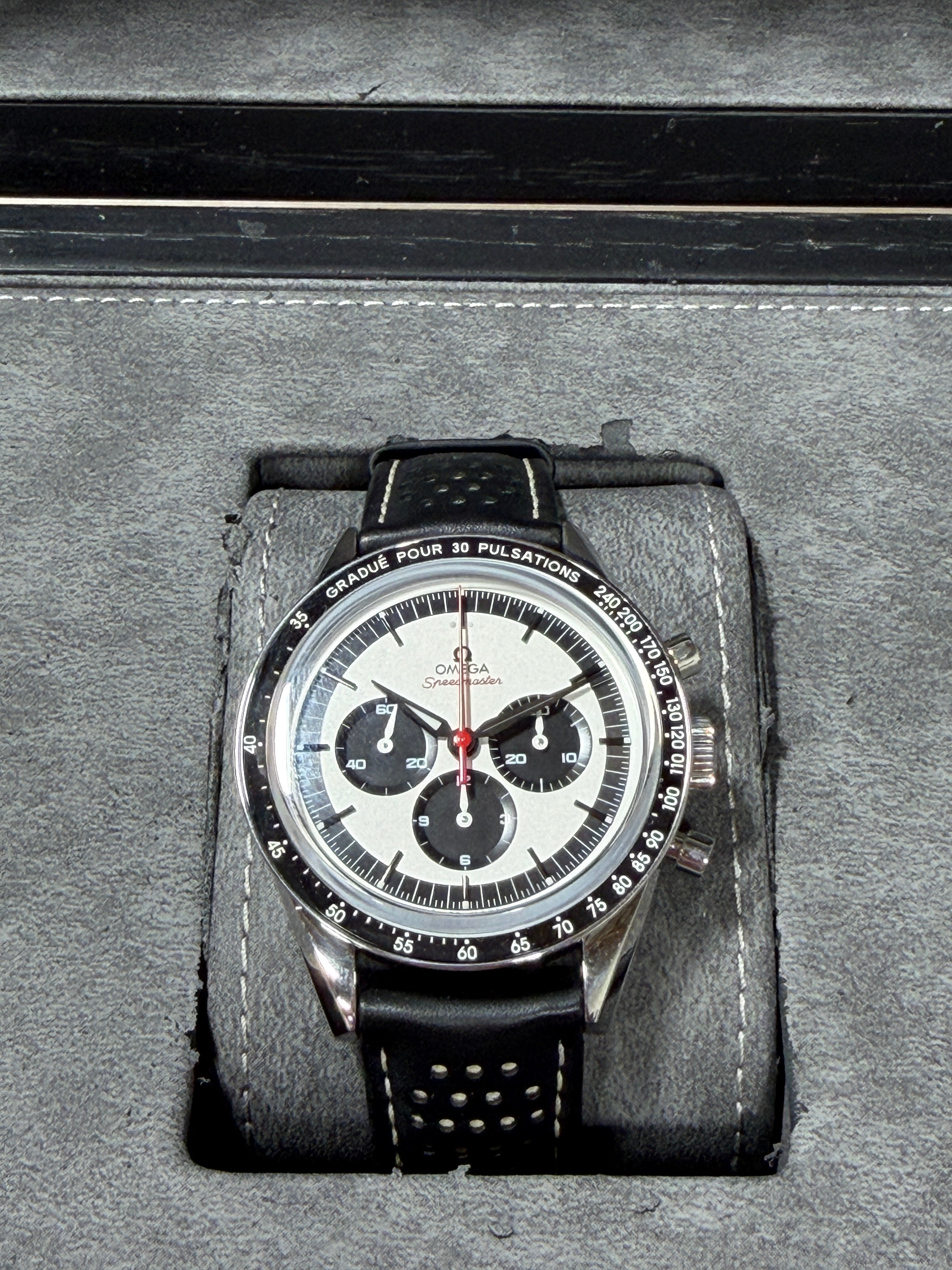OMEGA Speedmaster Moonwatch Professional White Dial Black Leather Strap Watch 42mm - O31032425004002